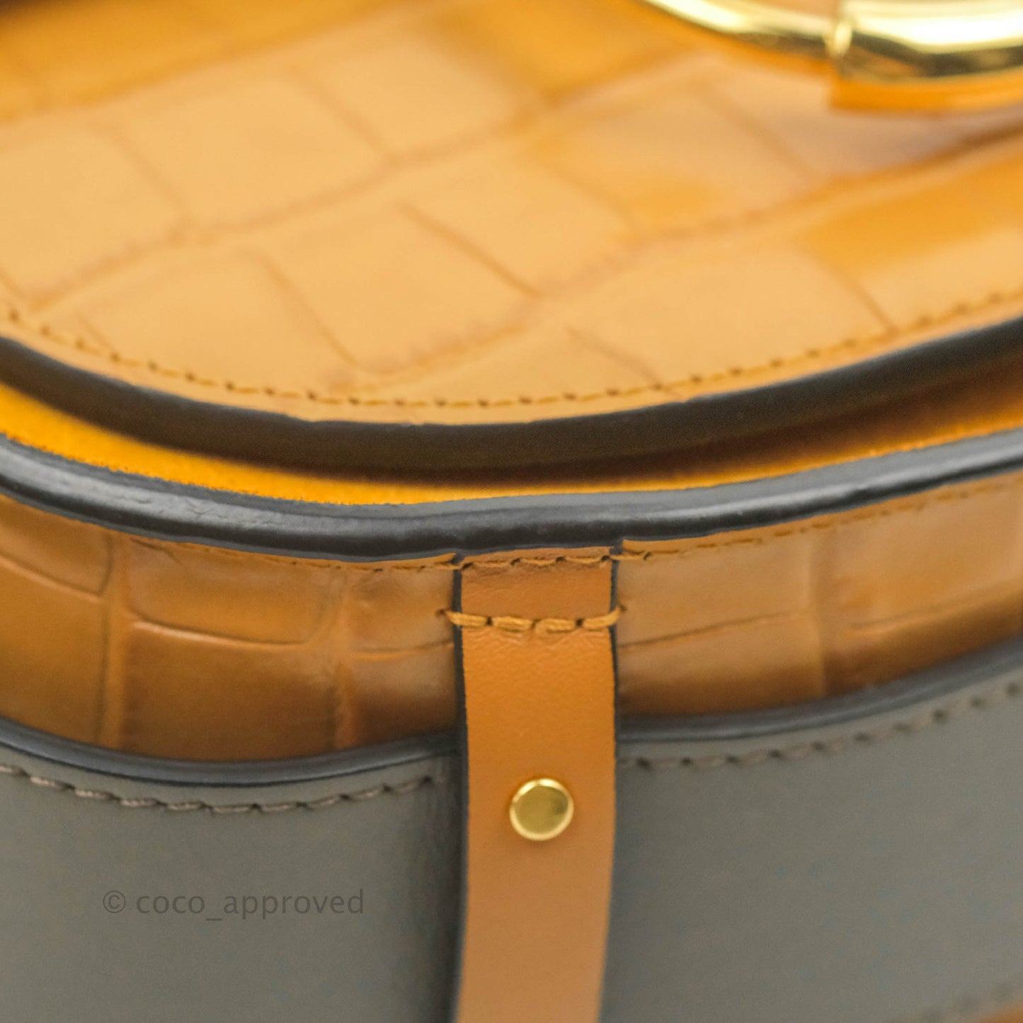 Chloe Small Croc-Embossed Tess Brown Bag