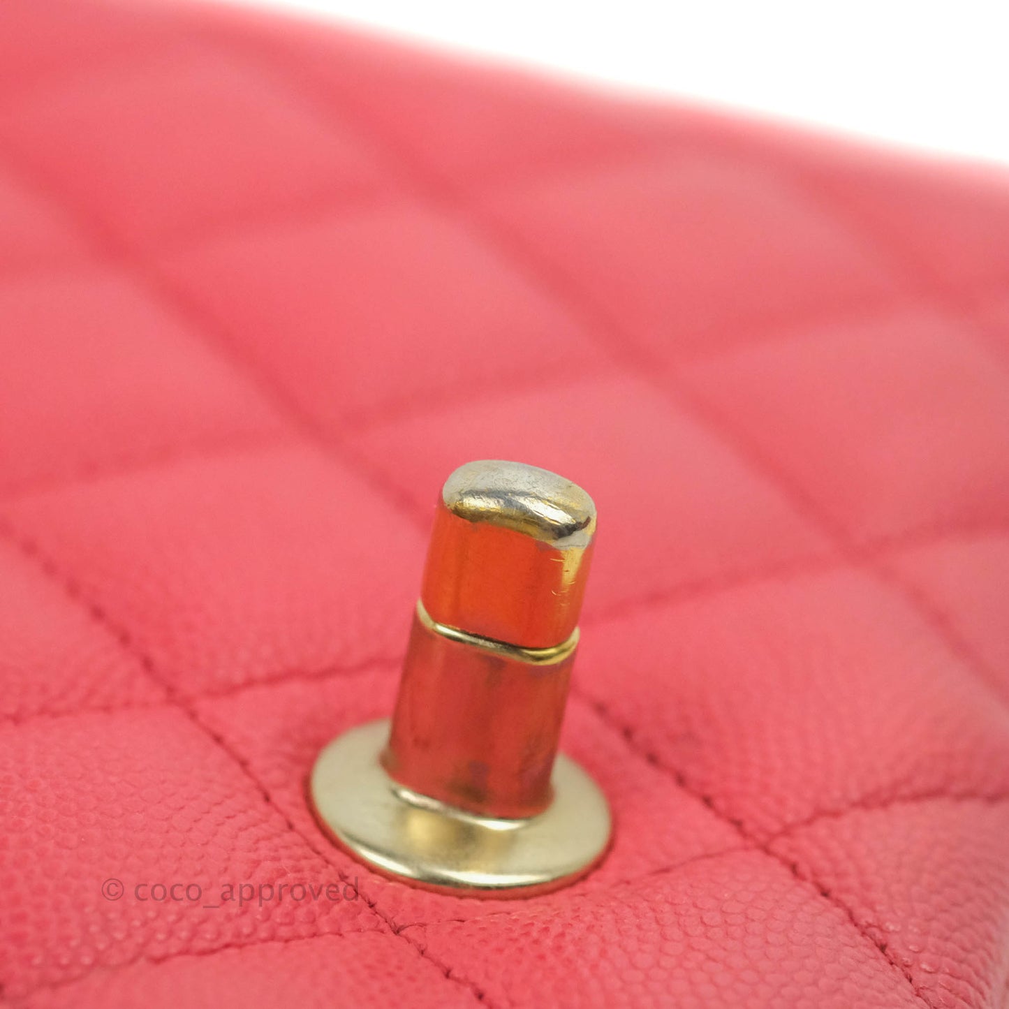 Chanel Quilted Mini Rectangular Flap Pink Caviar Gold Hardware 17C