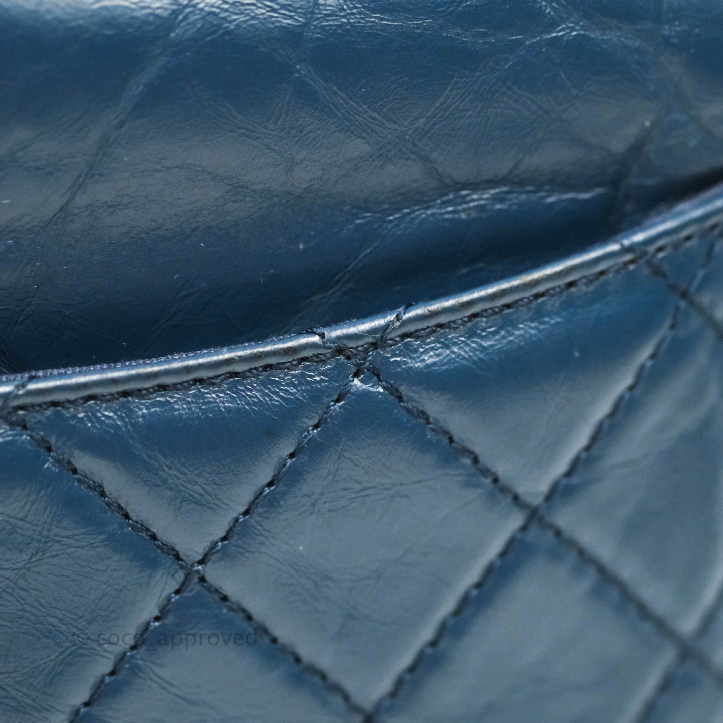 Chanel Drawstring Bucket Bag Dark Blue Aged Calfskin Silver Hardware