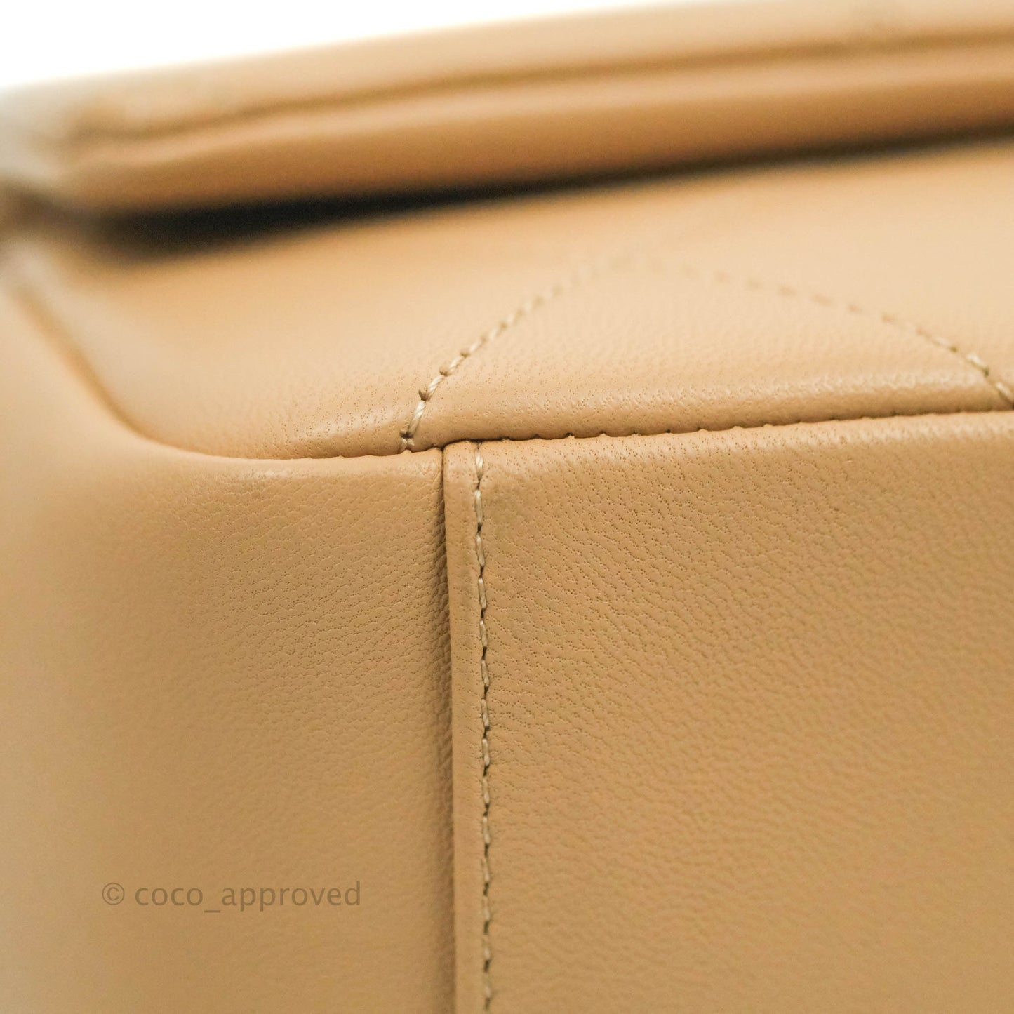 Chanel A Real Catch Quilted Flap Bag Beige Aged Gold Hardware