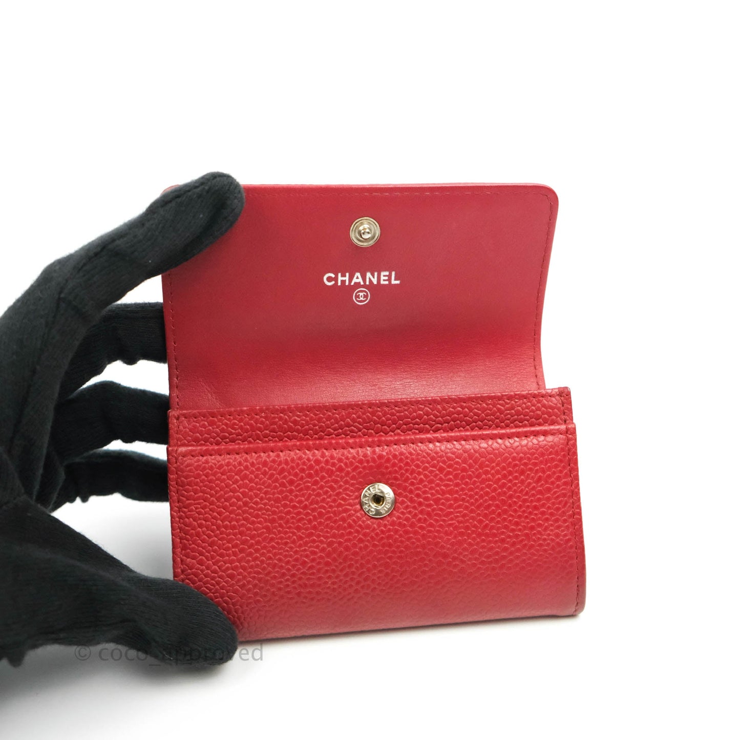 Chanel Timeless Business Card Holder Interlocking CC Logo Wallet