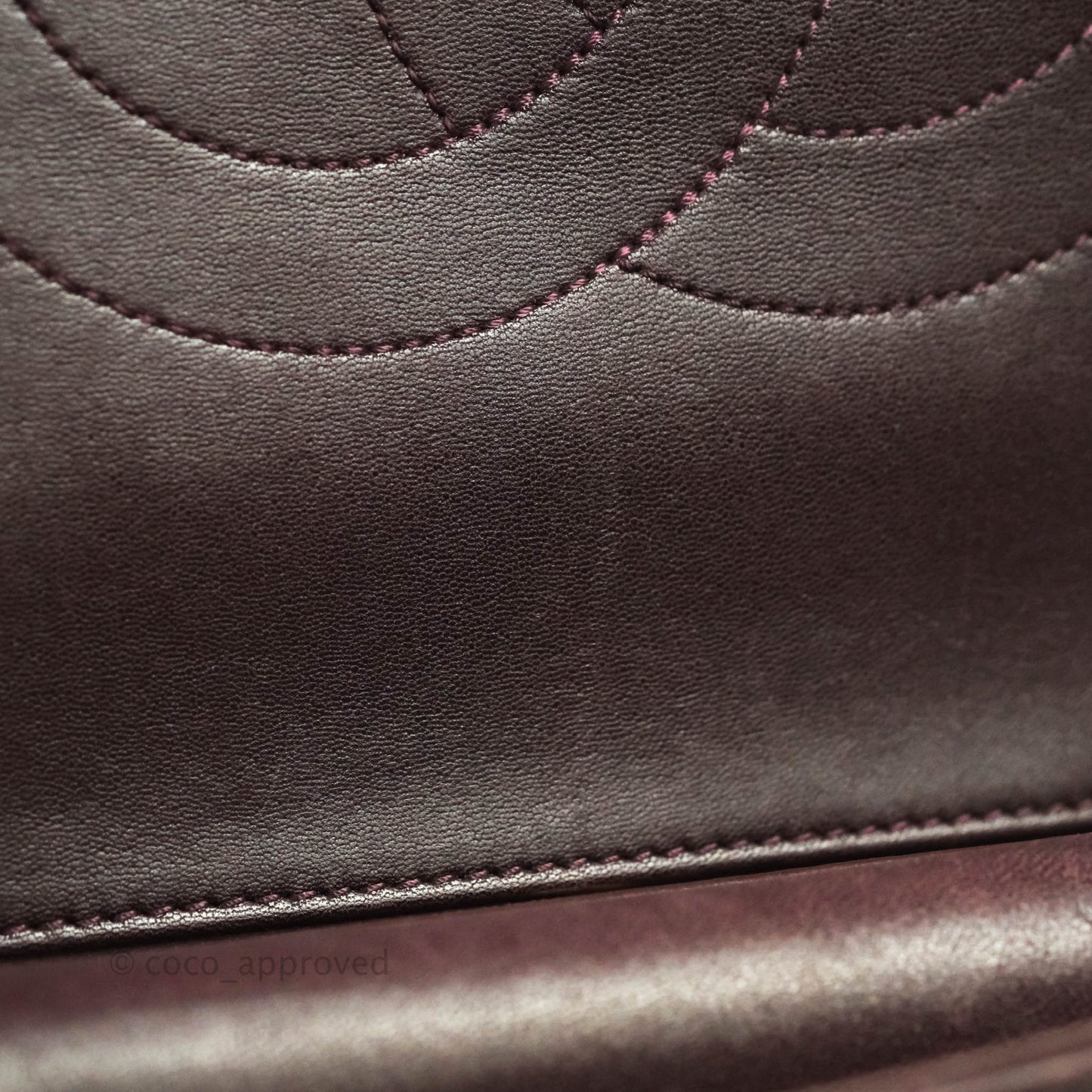Chanel CC Signature Flap Bag Diagonal Burgundy Calfskin Aged Gold Hardware