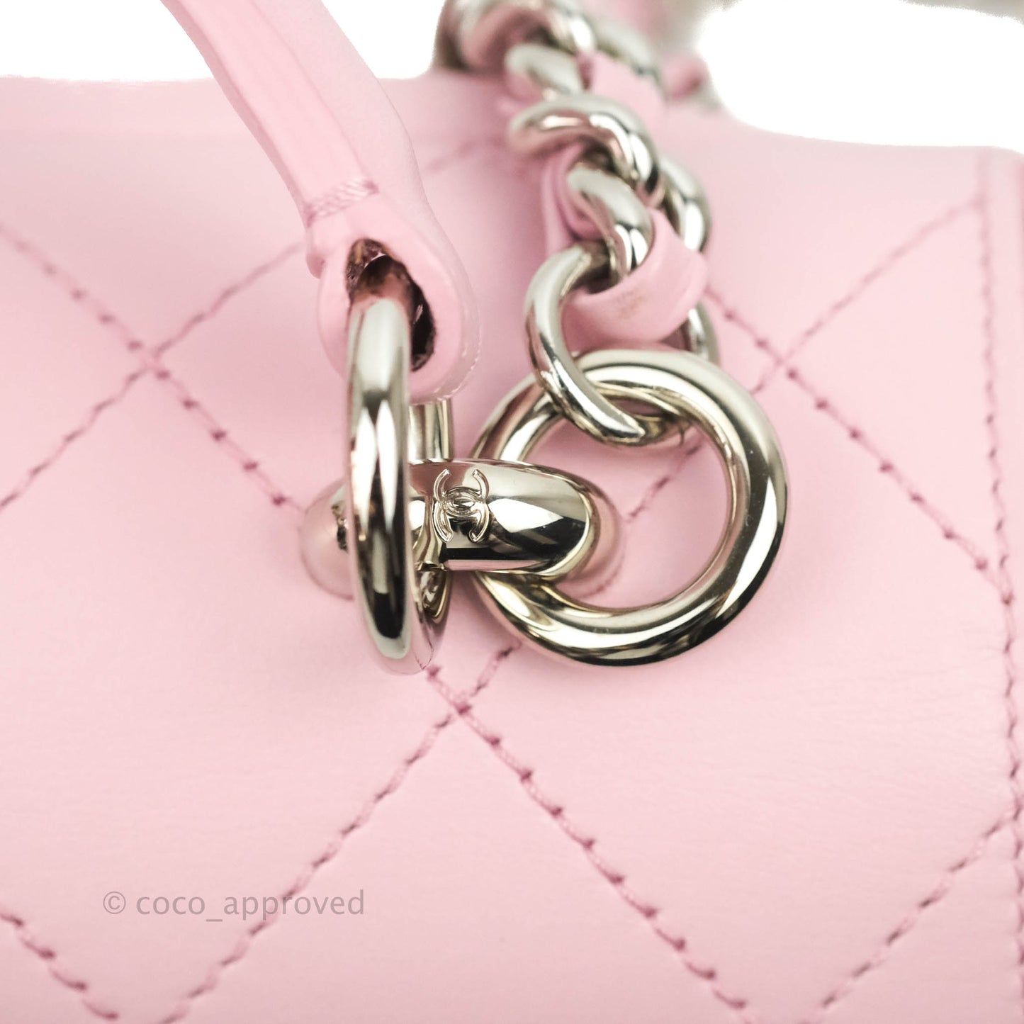 Chanel Stitched Ring My Bag Flap Crossbody Pink Calfskin