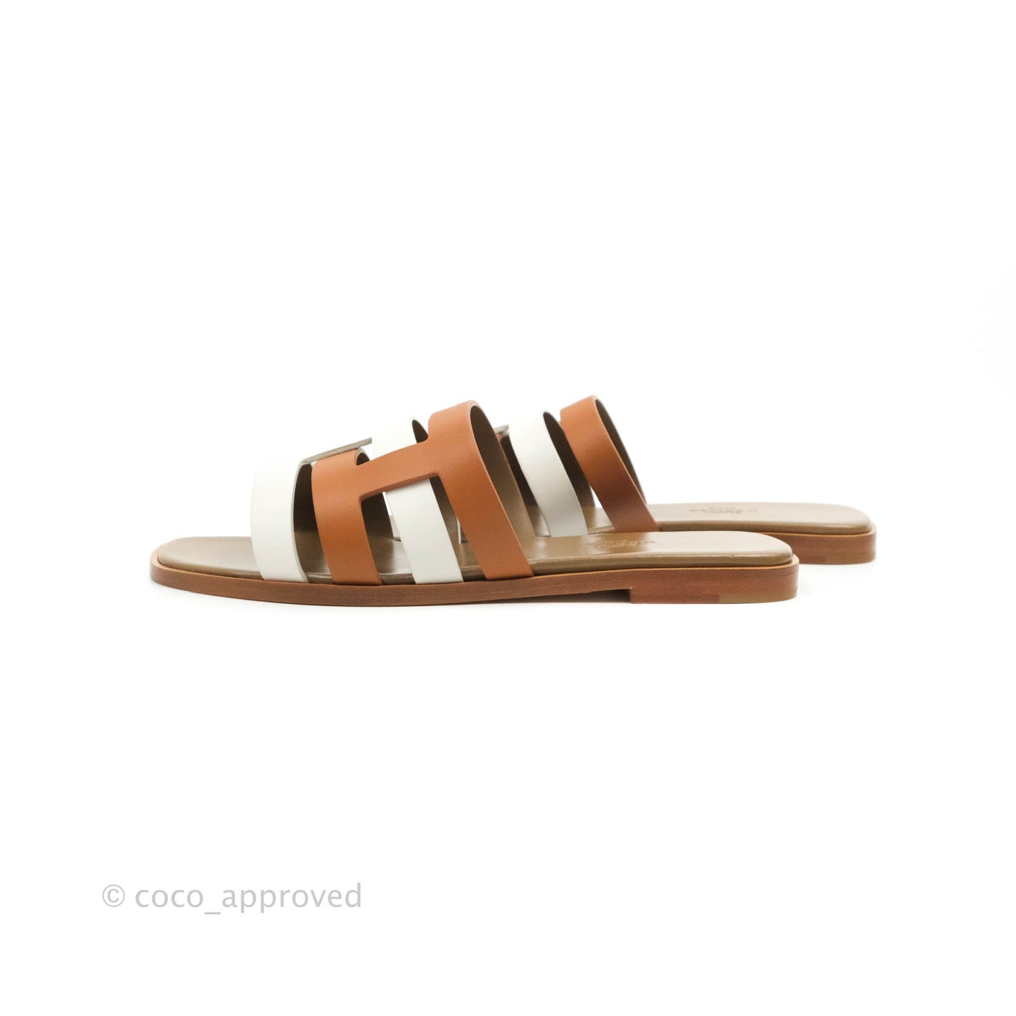 Hermès Calfskin Amore Sandals White Naturel Size 36.5