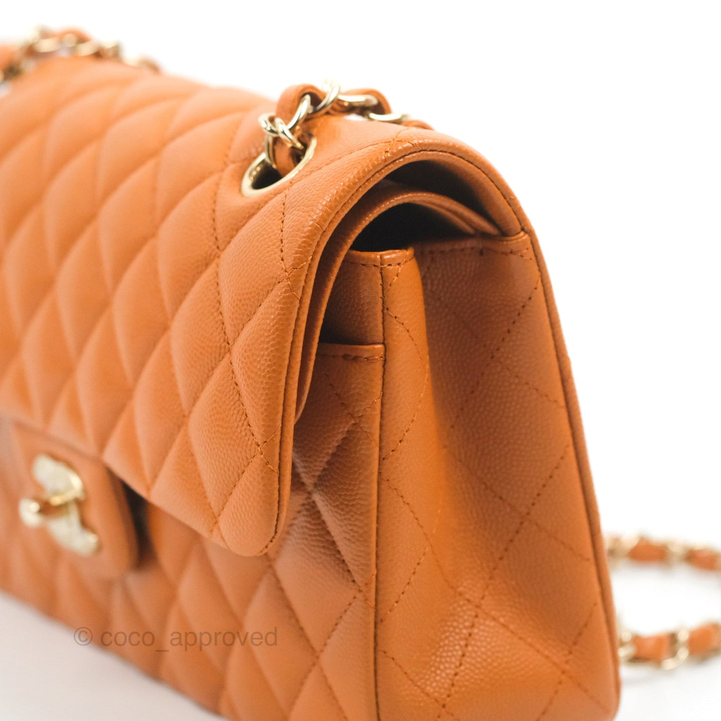 Chanel Classic S/M Small Double Flap Caramel Caviar Gold Hardware 21A