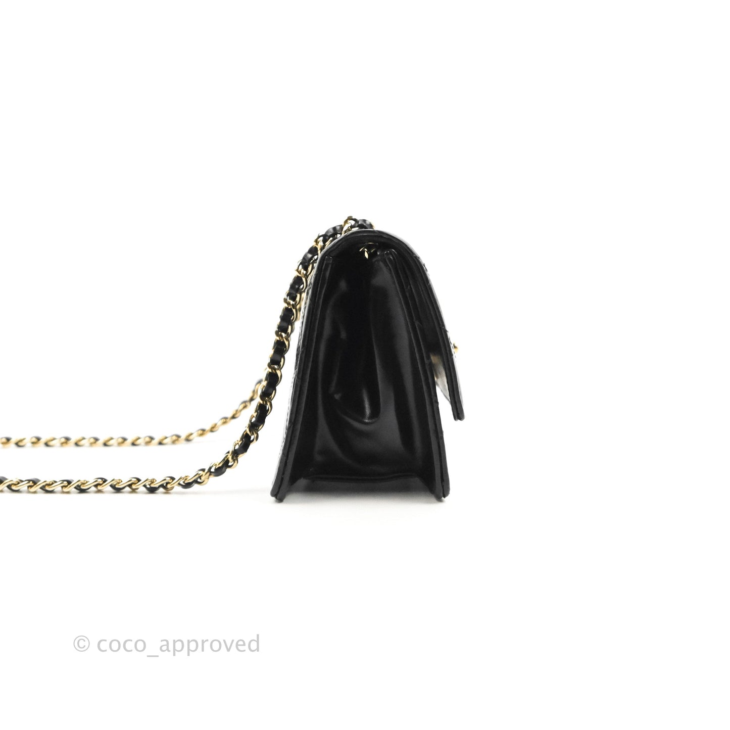 Chanel Mini Flap Clutch with Chain Black Gold Hardware