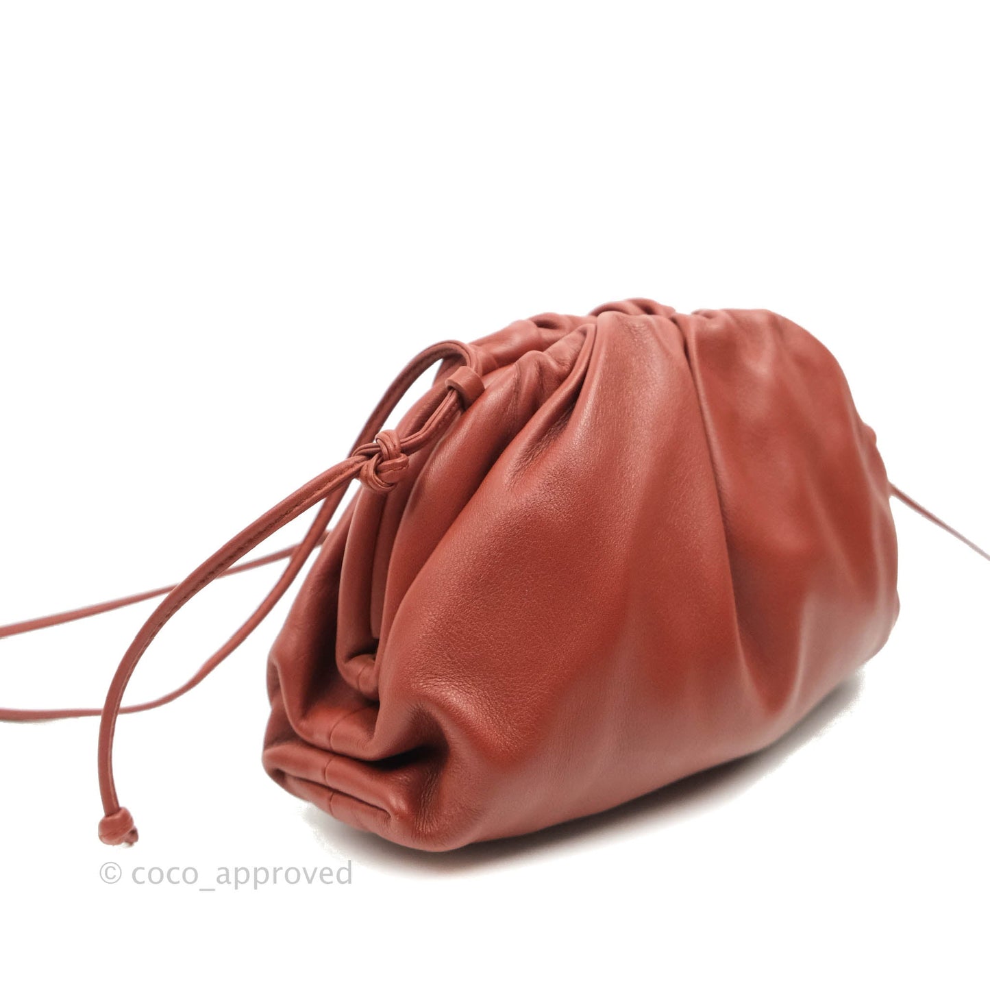Bottega Veneta Butter Calfskin The Mini Pouch Bordeaux Brick Red
