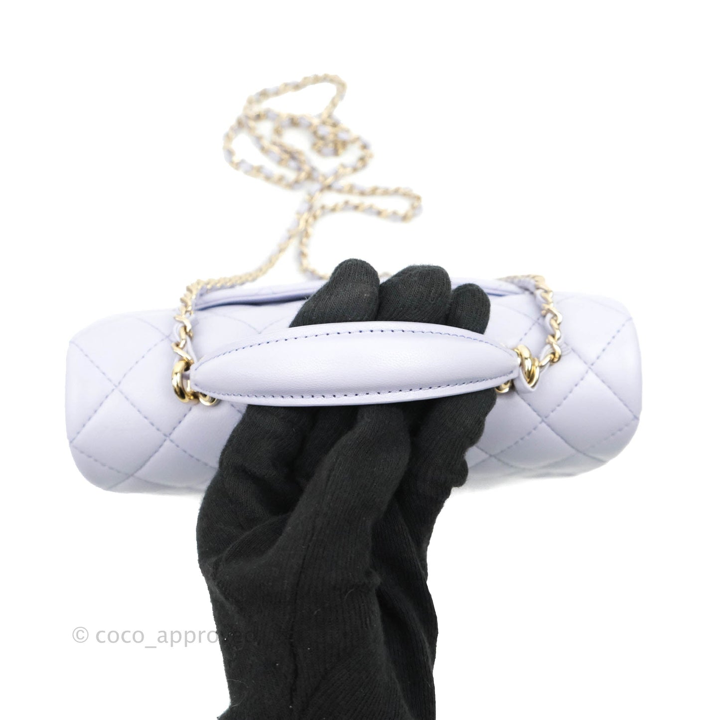 Chanel Top Handle Mini Rectangular Flap Bag Lilac Lambskin Gold Hardware