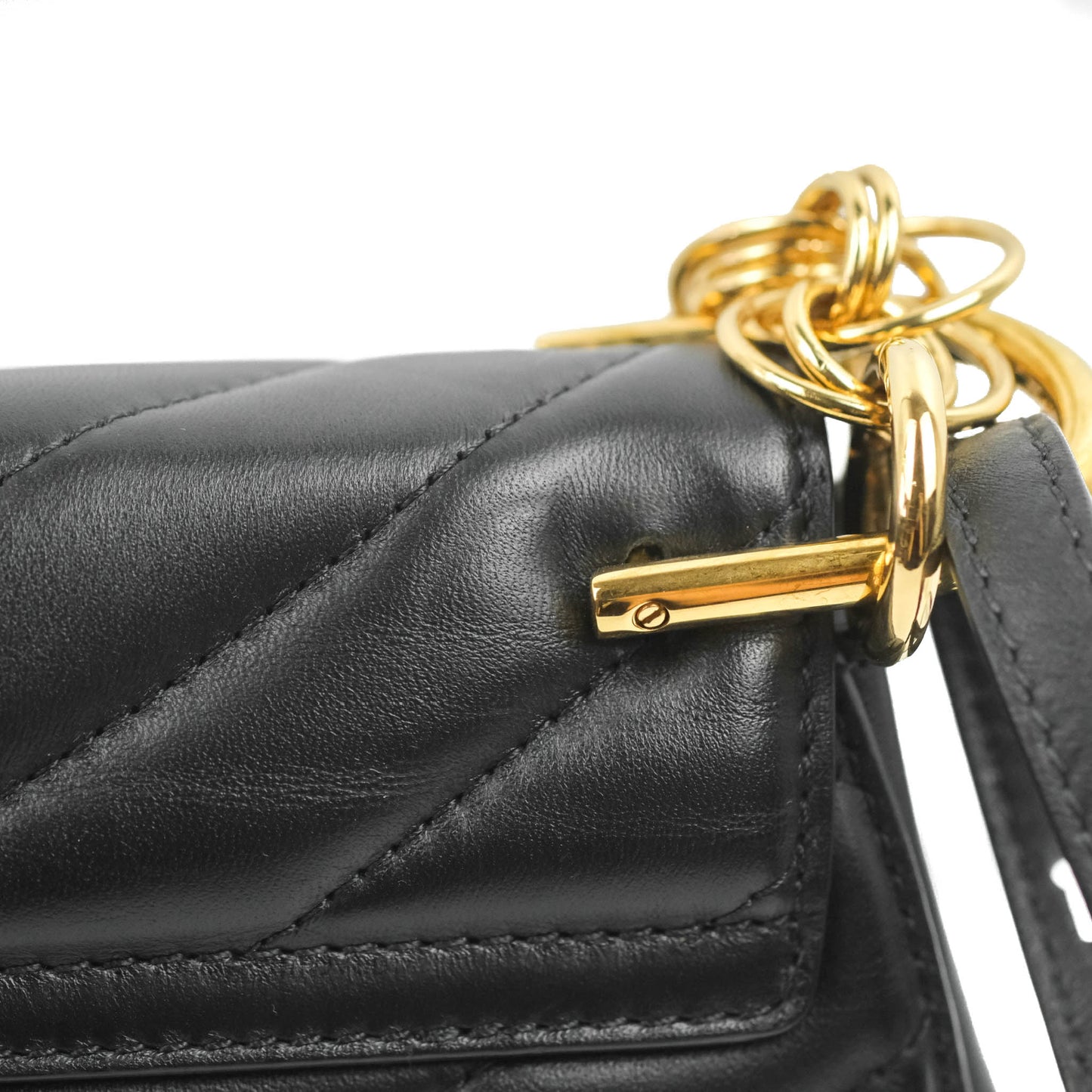 Chloe Quilted Mini Drew Bijou Crossbody Bag Black Smooth Calfskin Gold Hardware