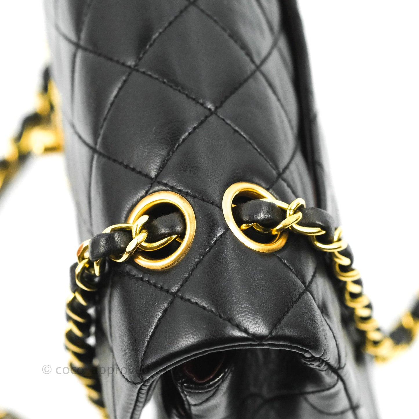 Chanel Vintage Classic Small S/M Flap Black Lambskin 24K Gold Hardware