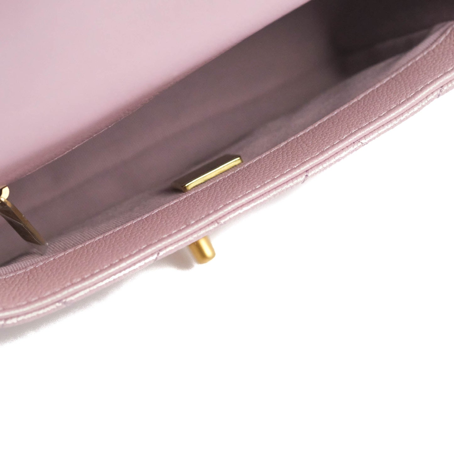 Chanel Quilted My Perfect Mini Iridescent Pink Caviar Aged Gold Hardware 21K