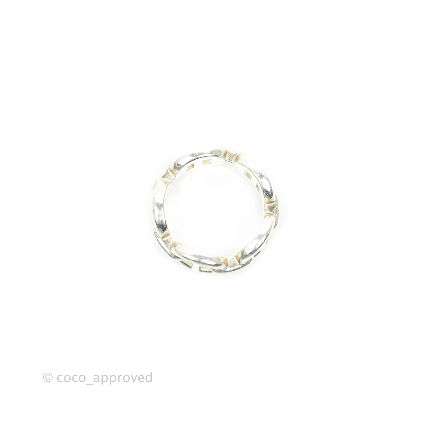 Hermès Sterling Silver PM Chaine d'Ancre Enchainee Band Ring 51