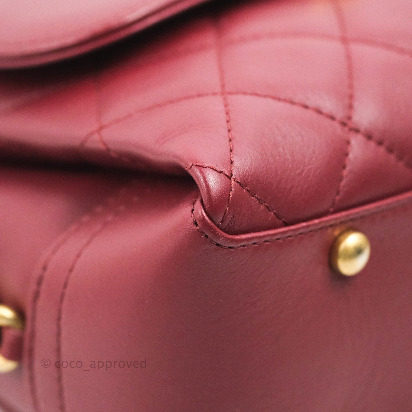 Chanel Flap Bag Dark Red Calfskin Aged Gold Hardware