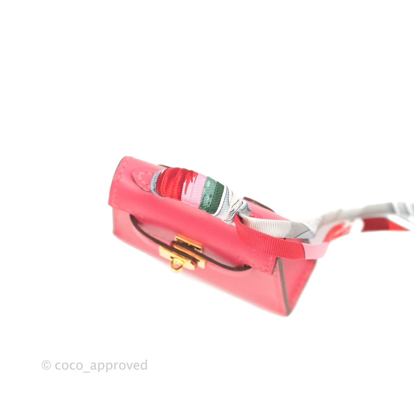 Hermès Kelly Twilly Around Bag Charm Pink Tadelakt Gold Hardware