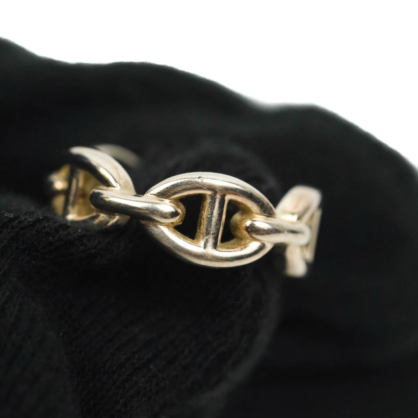 Hermès Sterling Silver PM Chaine d'Ancre Enchainee Band Ring