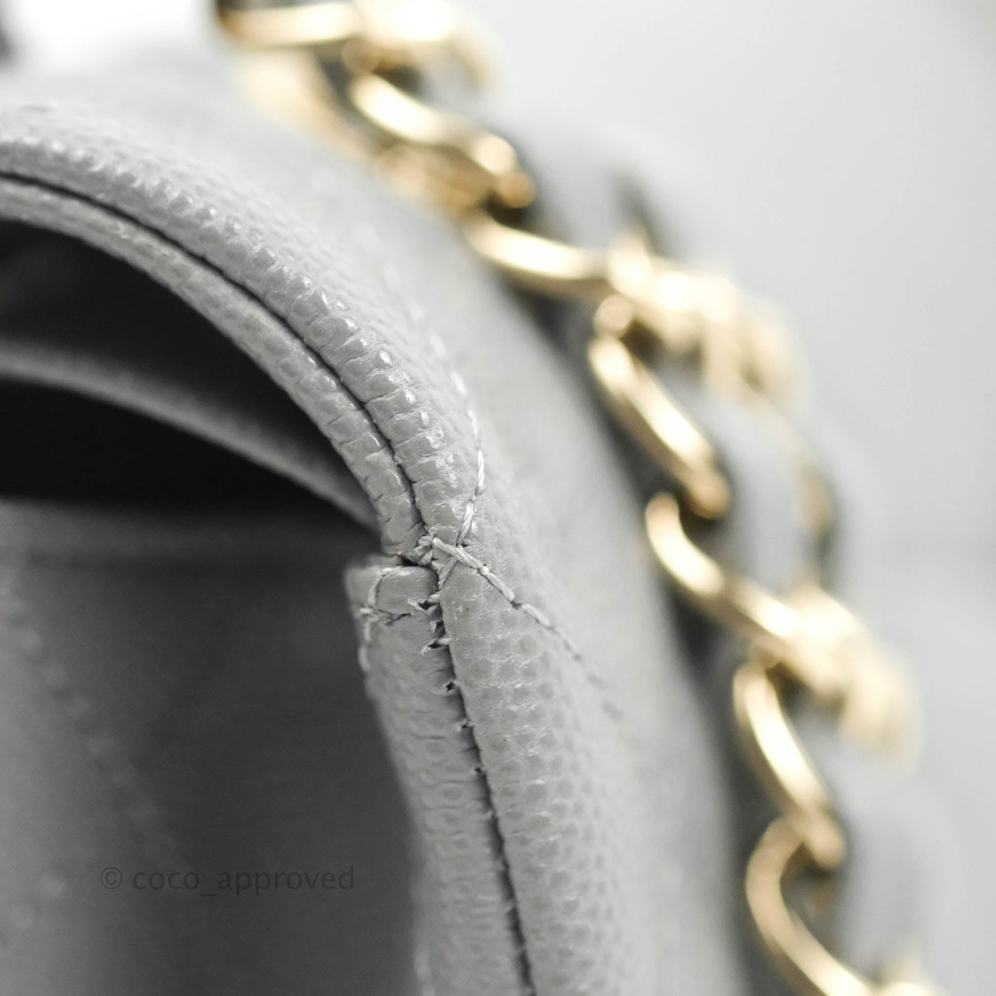 Chanel Classic M/L Medium Flap Quilted Grey Caviar Gold Hardware 20C