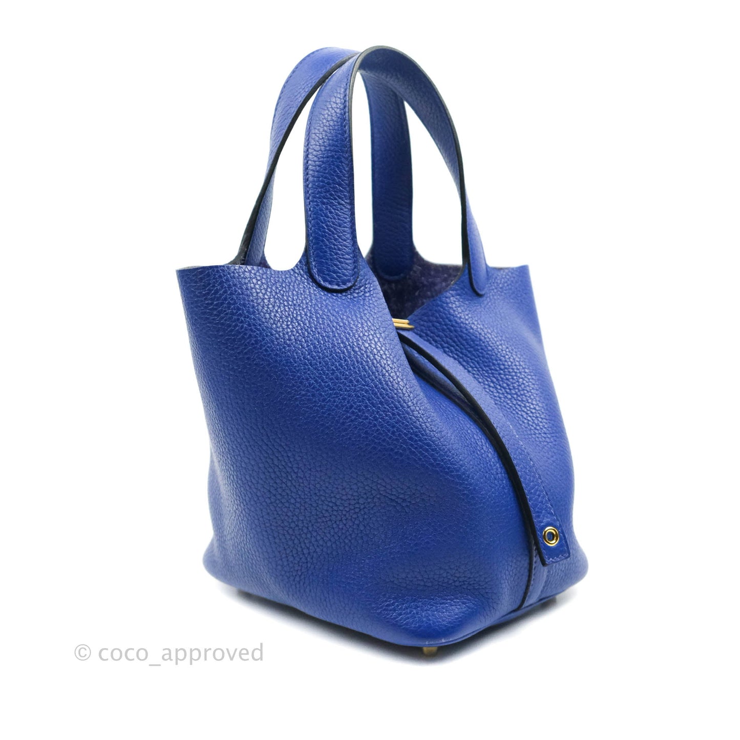 Hermès Picotin Lock 18 PM Bleu Clemence Gold Hardware
