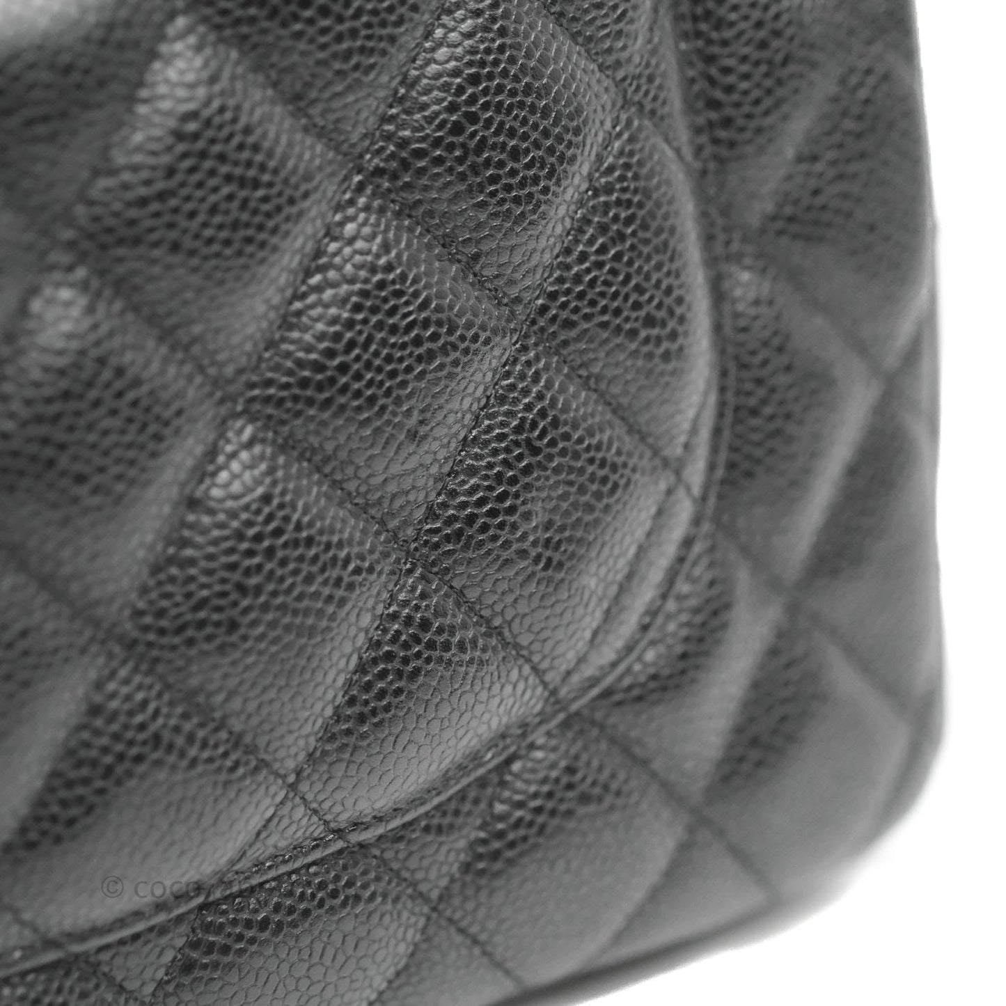 Chanel Jumbo Single Flap Black Caviar Silver Hardware