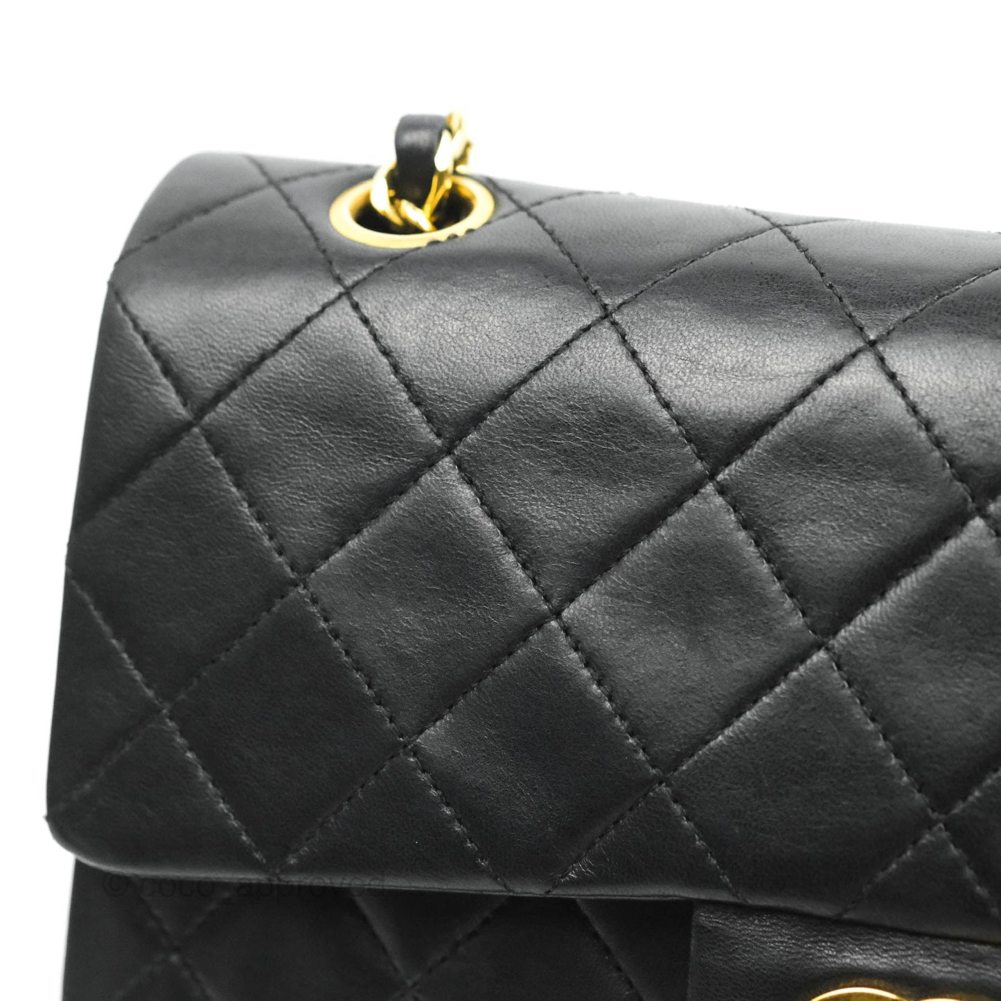 Chanel Classic Vintage Small S/M Flap Black Lambskin 24K Gold Hardware