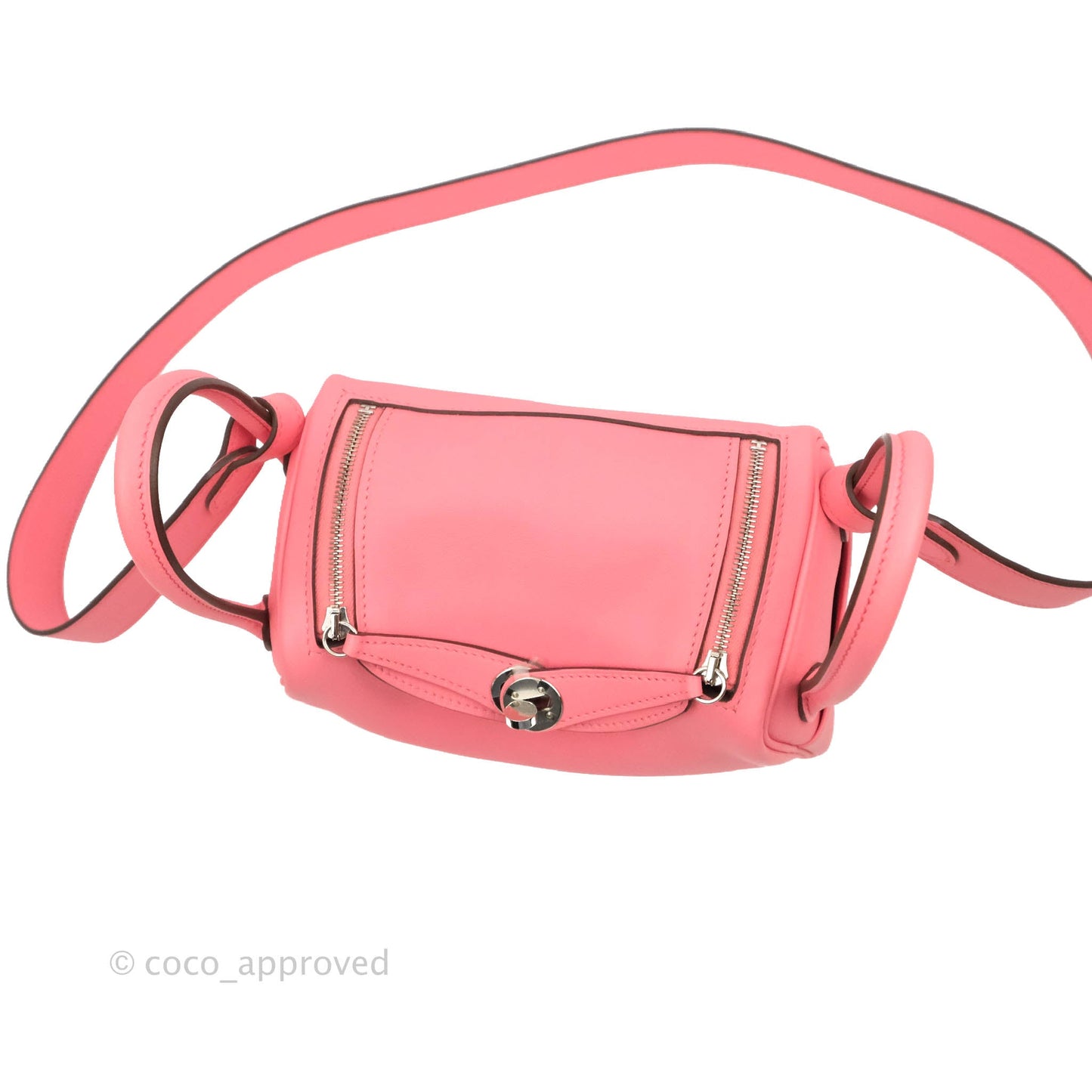 Hermès Mini Lindy 20 Rose Ete Swift Palladium Hardware