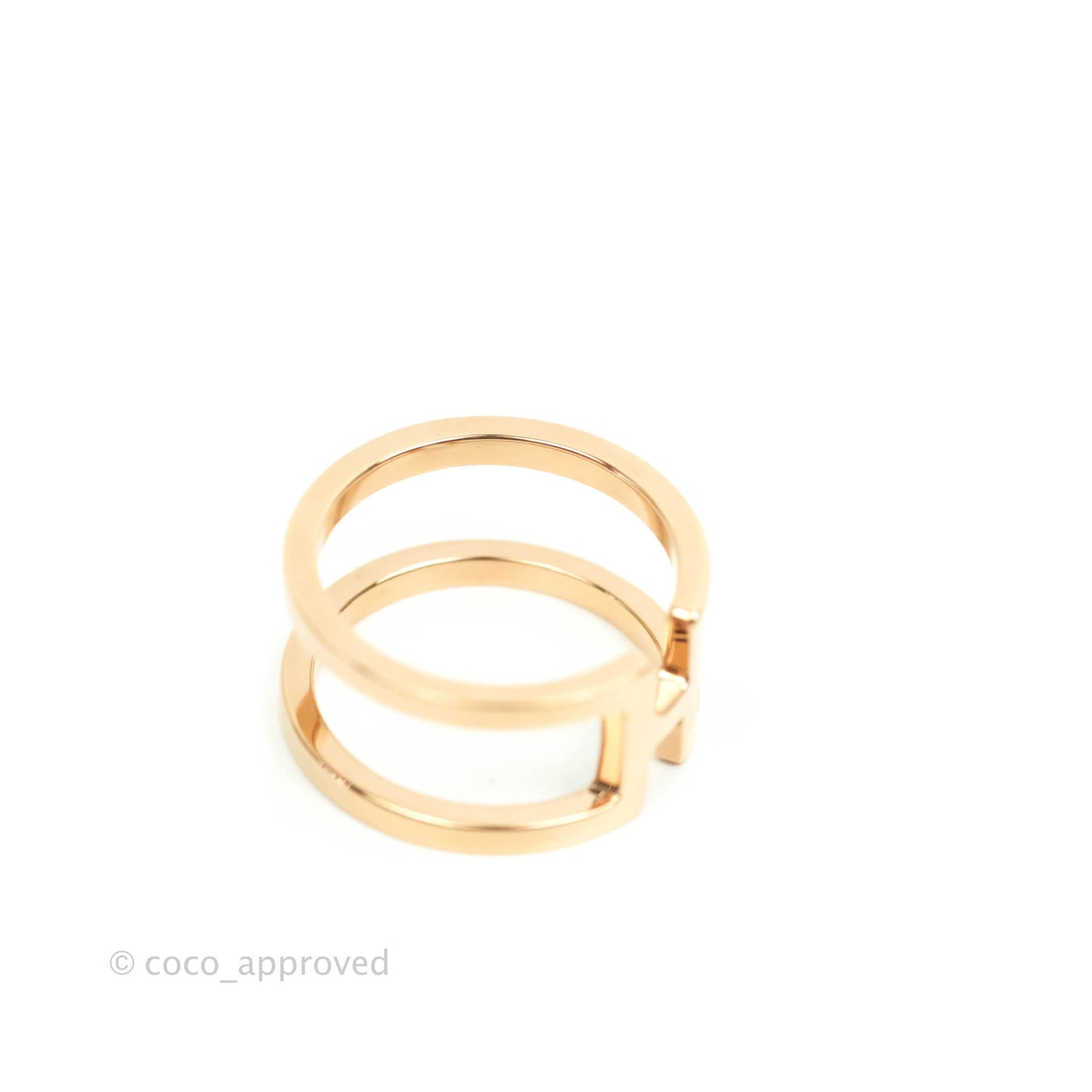 Hermès H en Rond Scarf Ring Brass in Rose Gold Tone