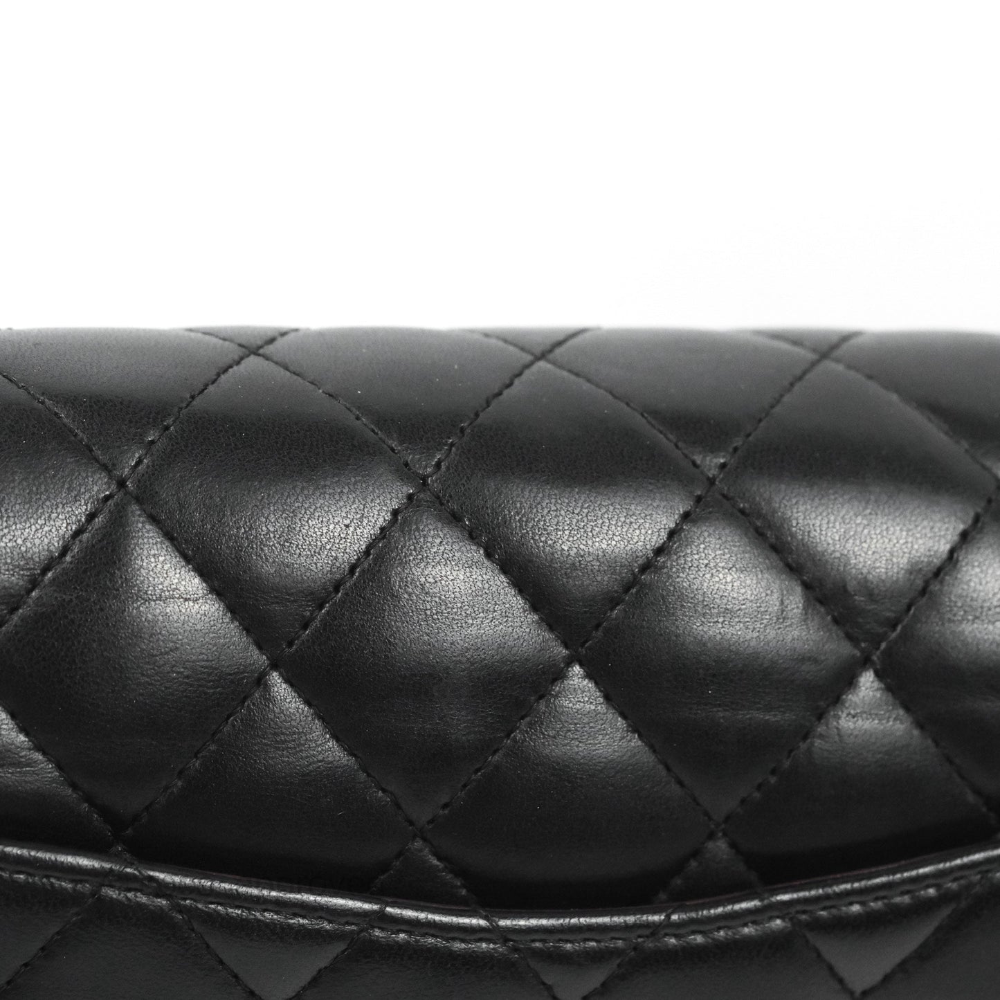 Chanel Classic M/L Medium Flap Quilted Black Lambskin Gold Hardware