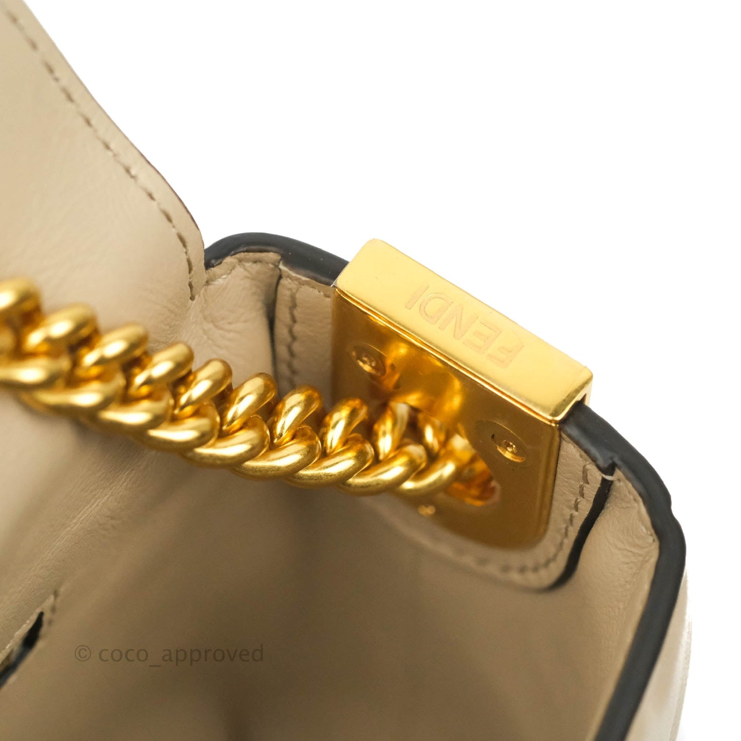 Fendi Baguette Chain Midi Light Grey Lambskin Bag