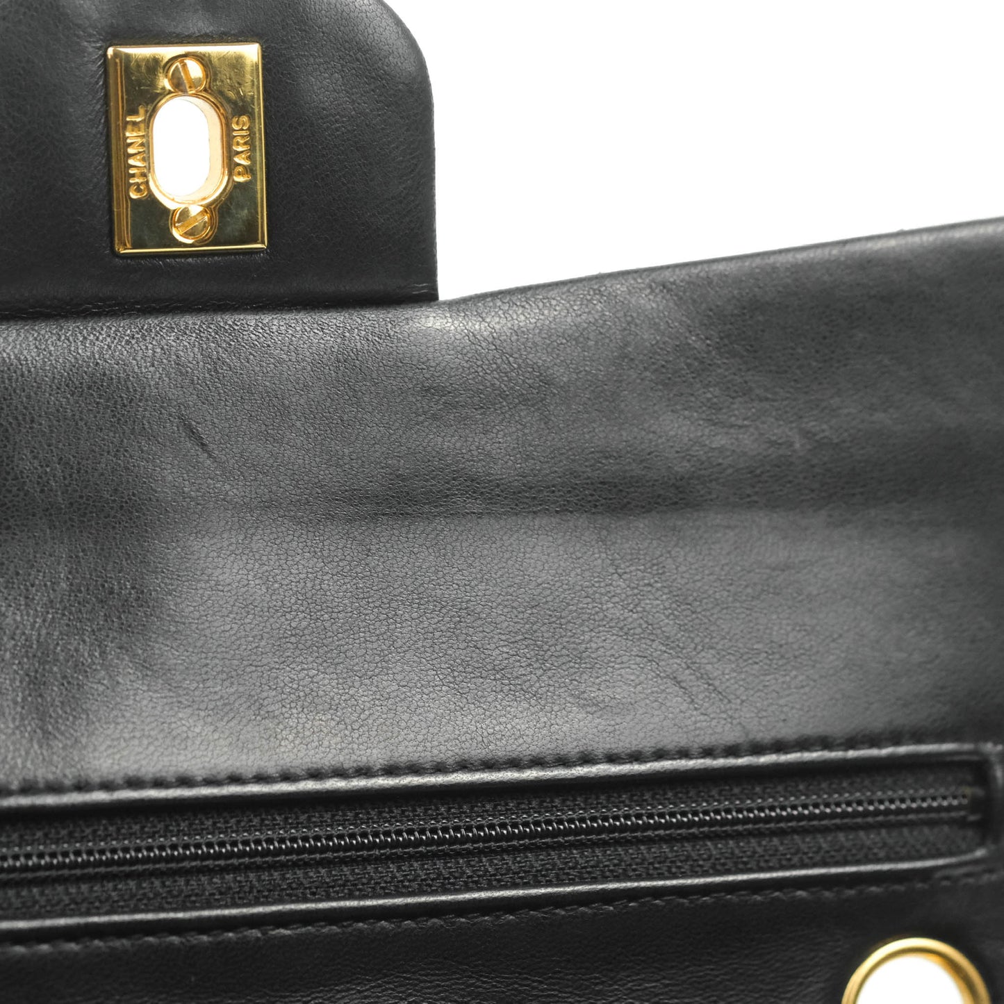 Chanel Classic Vintage Small S/M Flap Black Lambskin 24K Gold Hardware