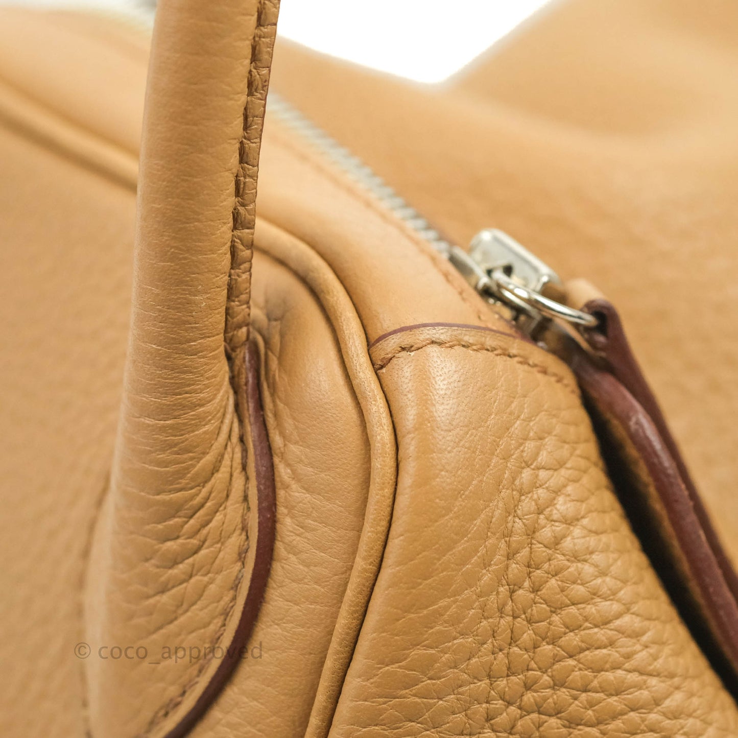 Hermès Lindy 30 Tabac Camel TC Palladium Hardware