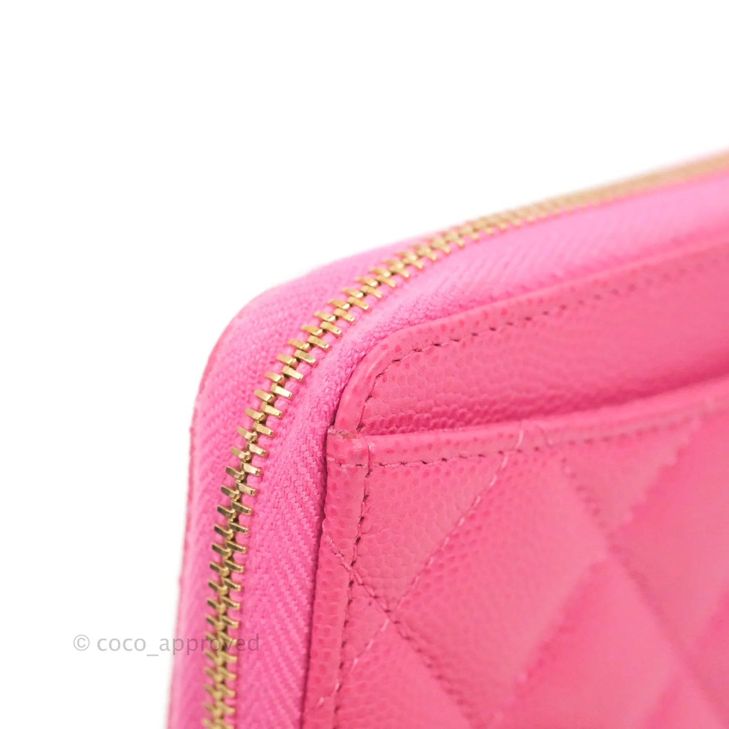 Chanel Classic Zipped Coin Purse Pink Caviar Gold Hardware
