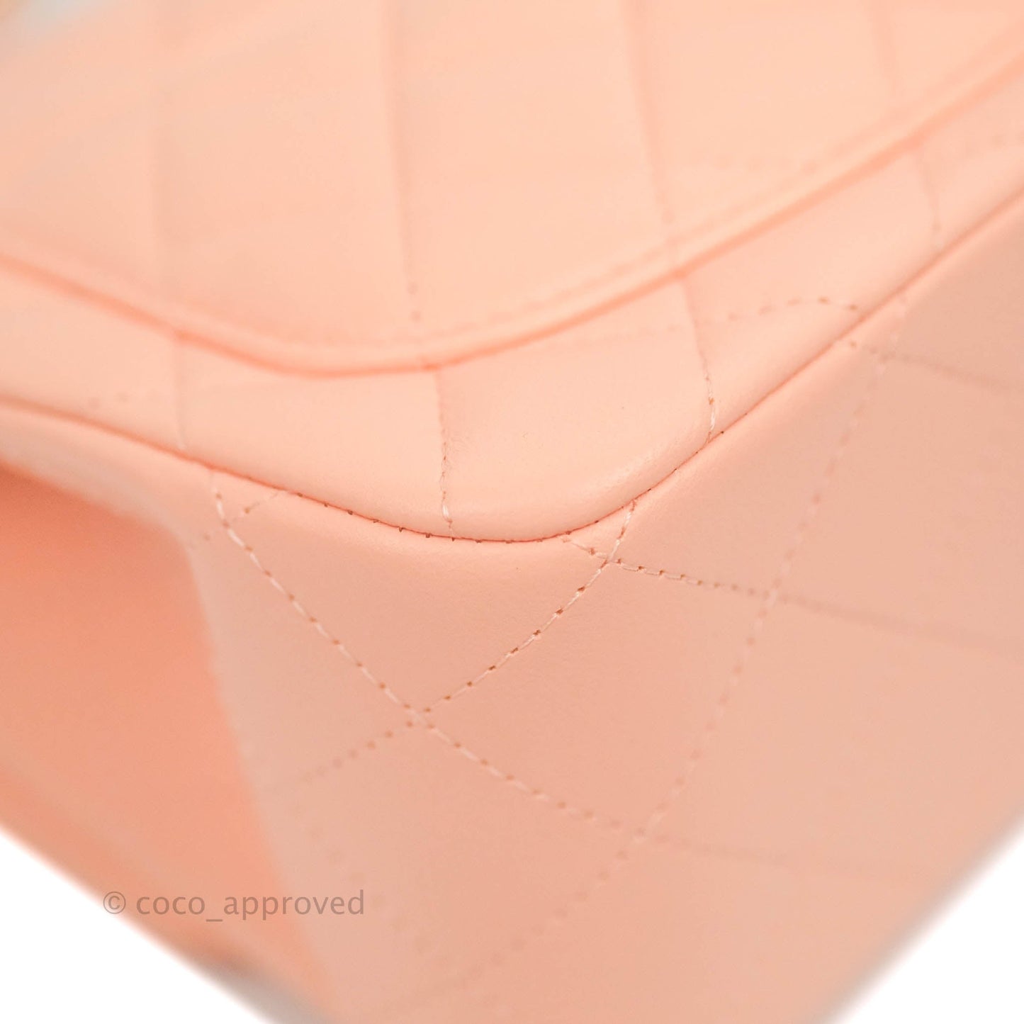 Chanel Quilted Mini Square Beige Pink Lambskin Gold Hardware