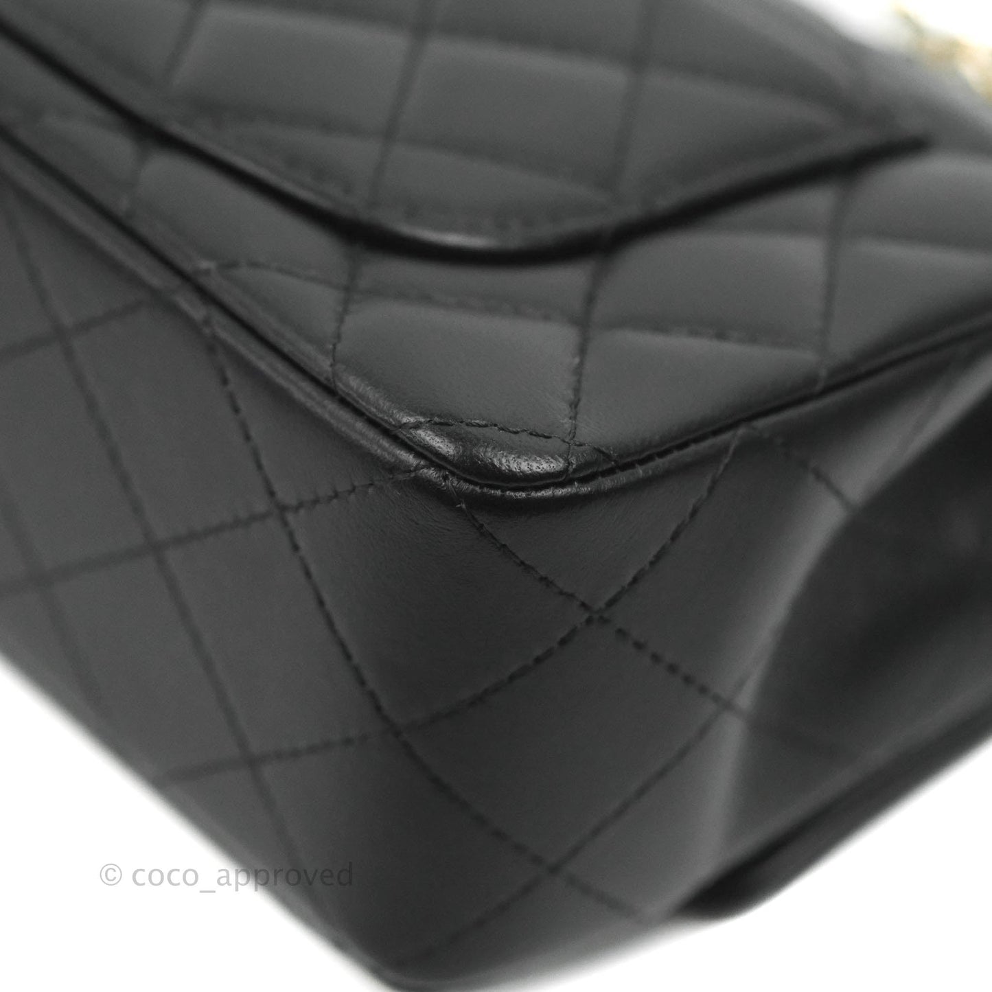 Chanel Top Handle Mini Rectangular Flap Bag Black Lambskin Gold Hardware