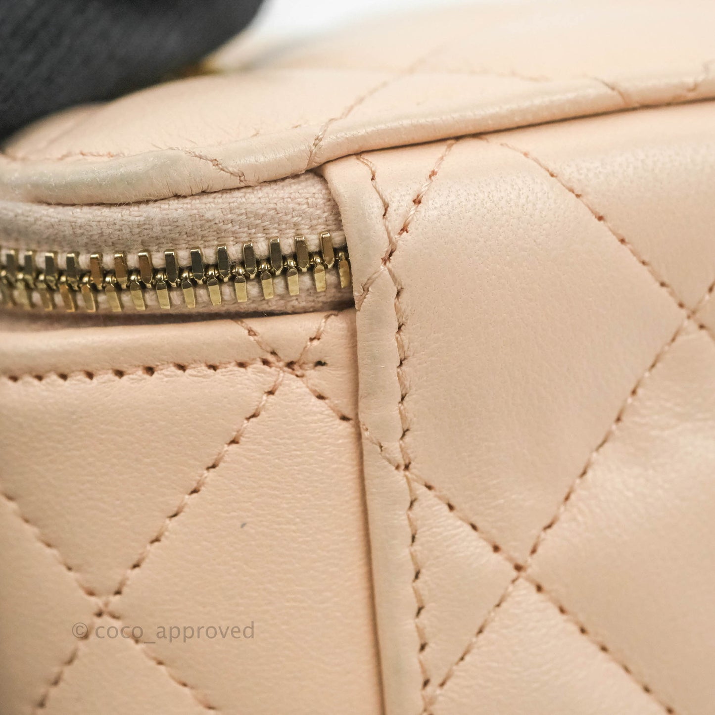 Chanel Classic Mini Pearl Crush Vanity With Chain Light Pink Lambskin Aged Gold Hardware