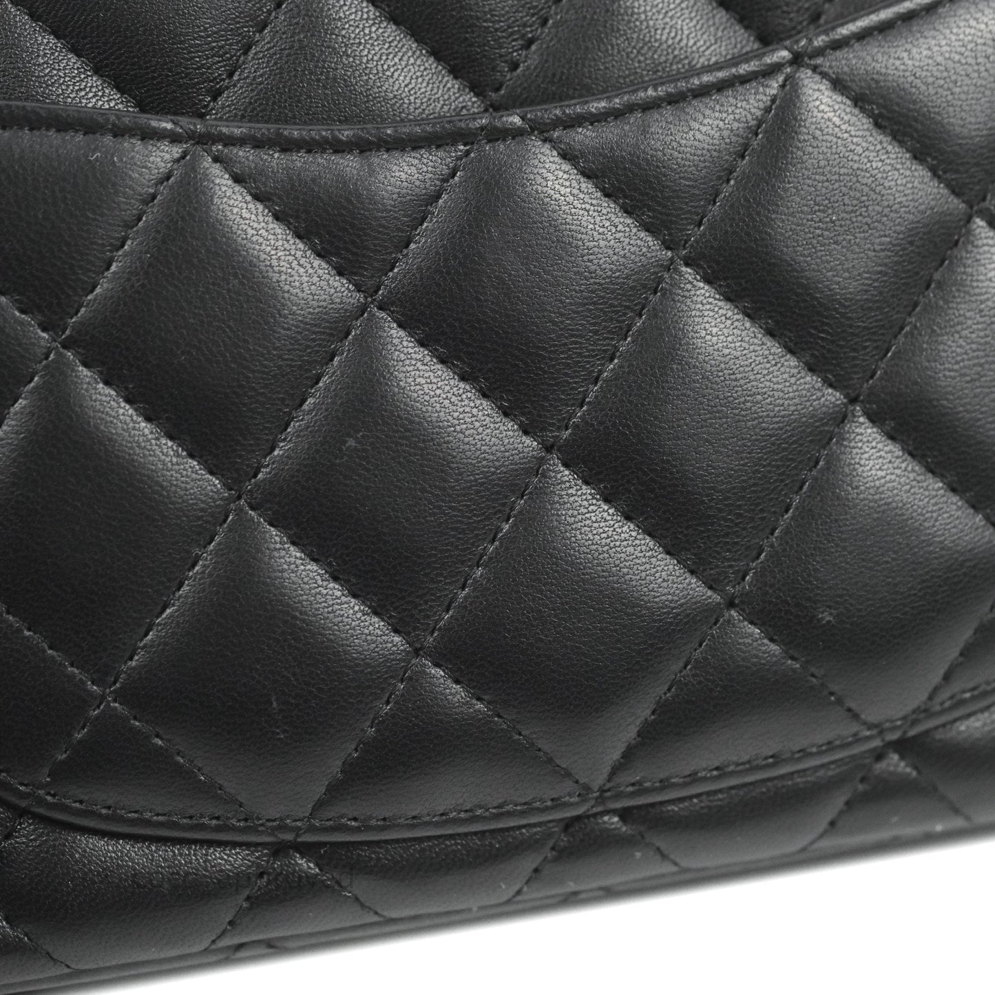 Chanel Quilted Mini Rectangular Flap Black Lambskin Silver Hardware