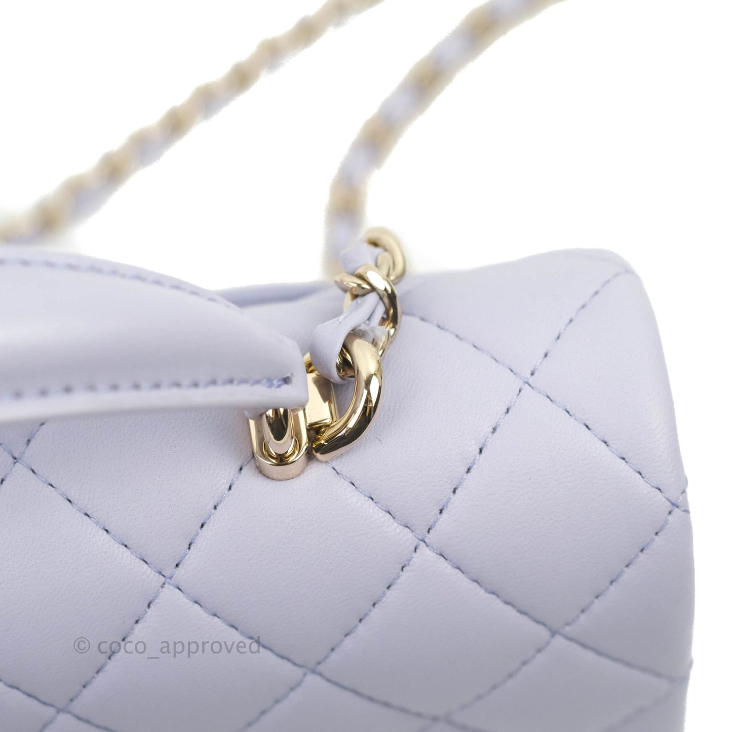 Chanel Top Handle Mini Rectangular Flap Bag Lilac Lambskin Gold Hardware