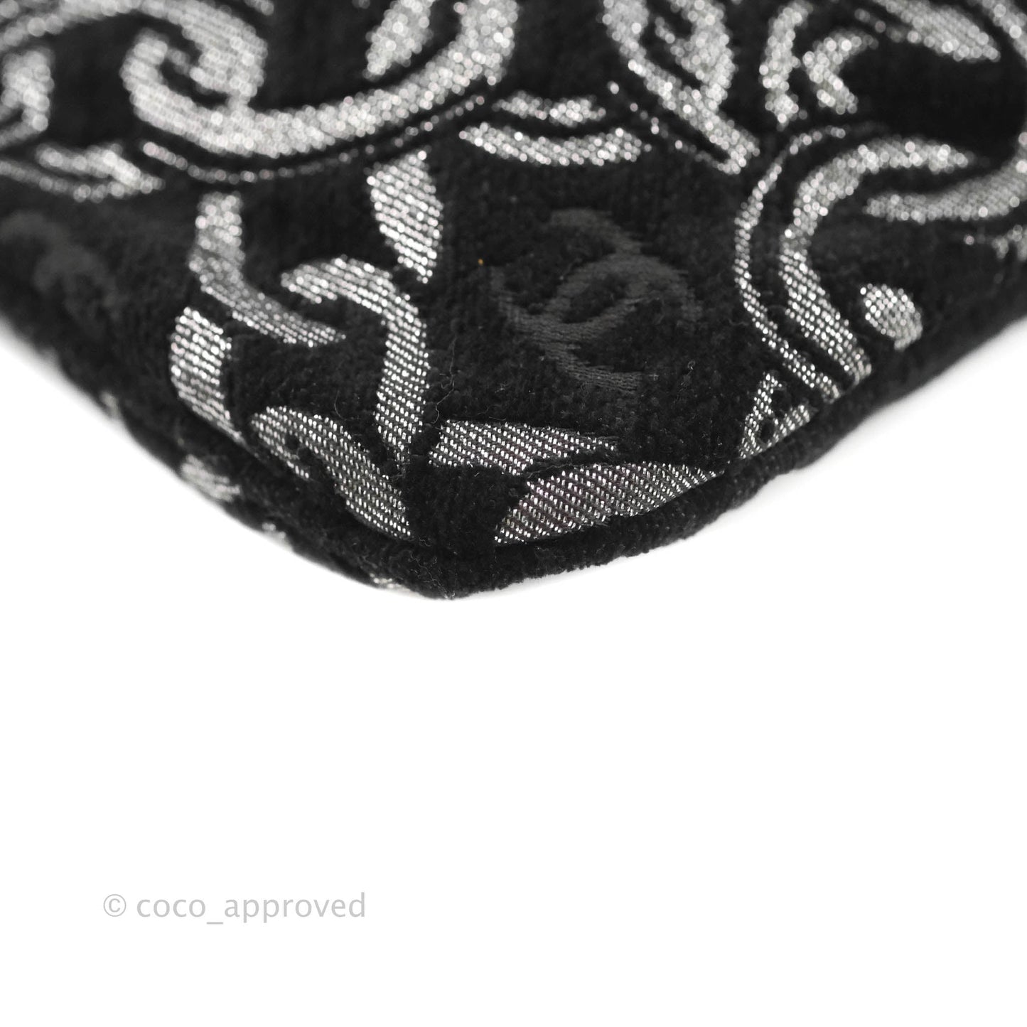 Chanel CC Chain Print Tote Bag Black/Silver Fabric Gun Metal