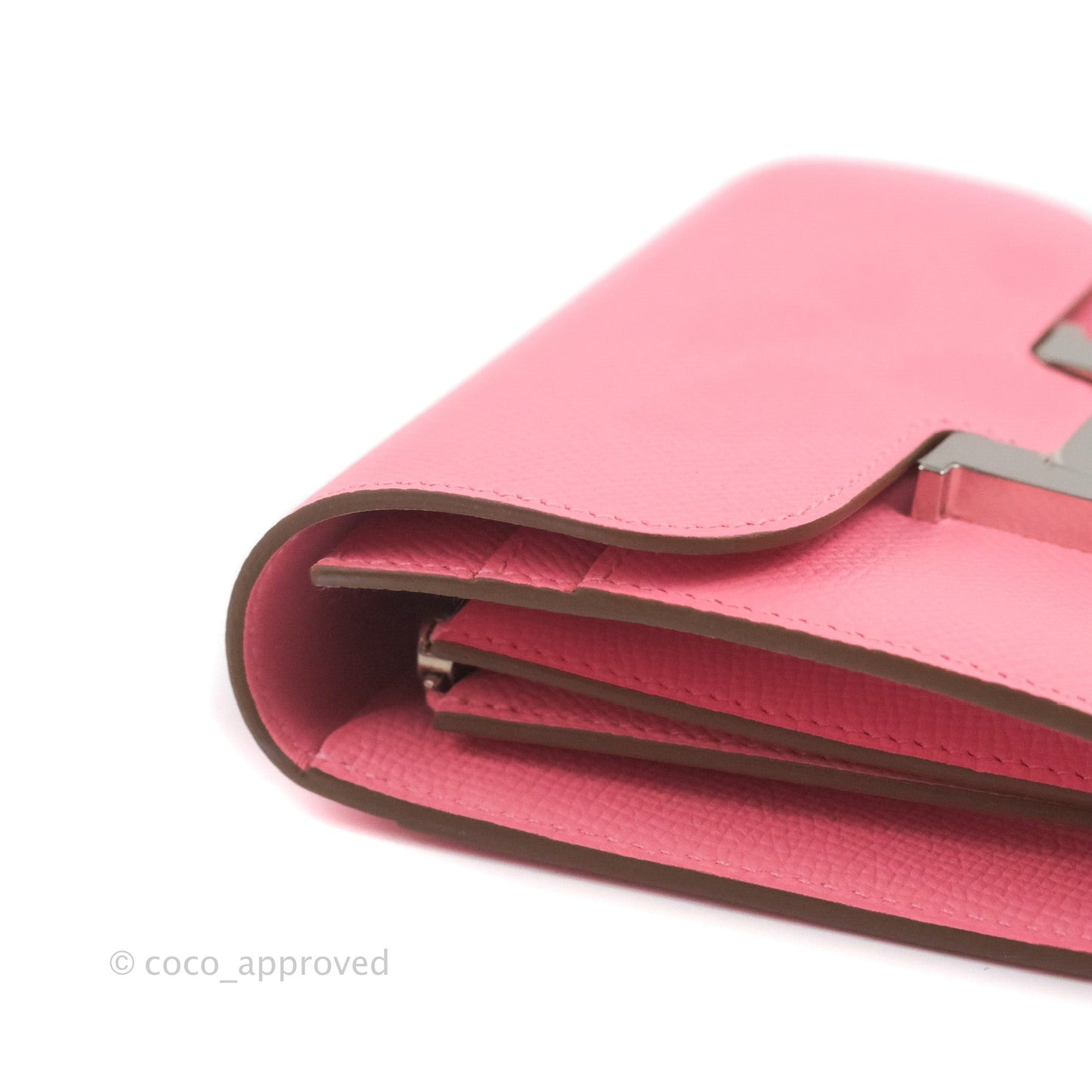 Hermès Constance Short Wallet Rose Azalee Epsom Silver Hardware