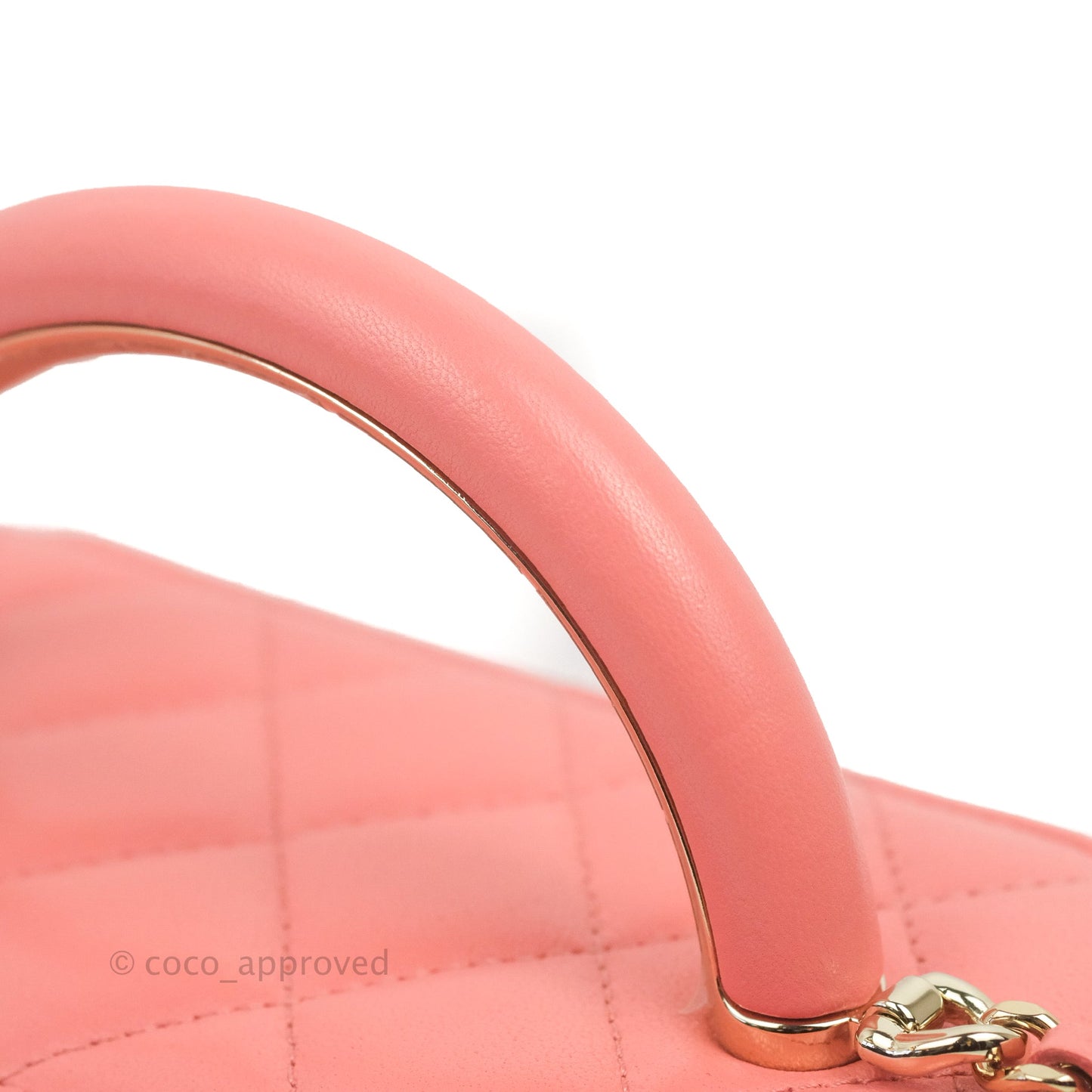 Chanel Vanity Rectangular Top Handle Pink Lambskin Gold Hardware
