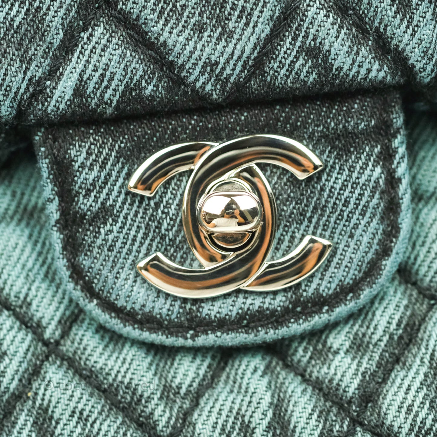 Chanel Denimpression Quilted Small Flap Green Black