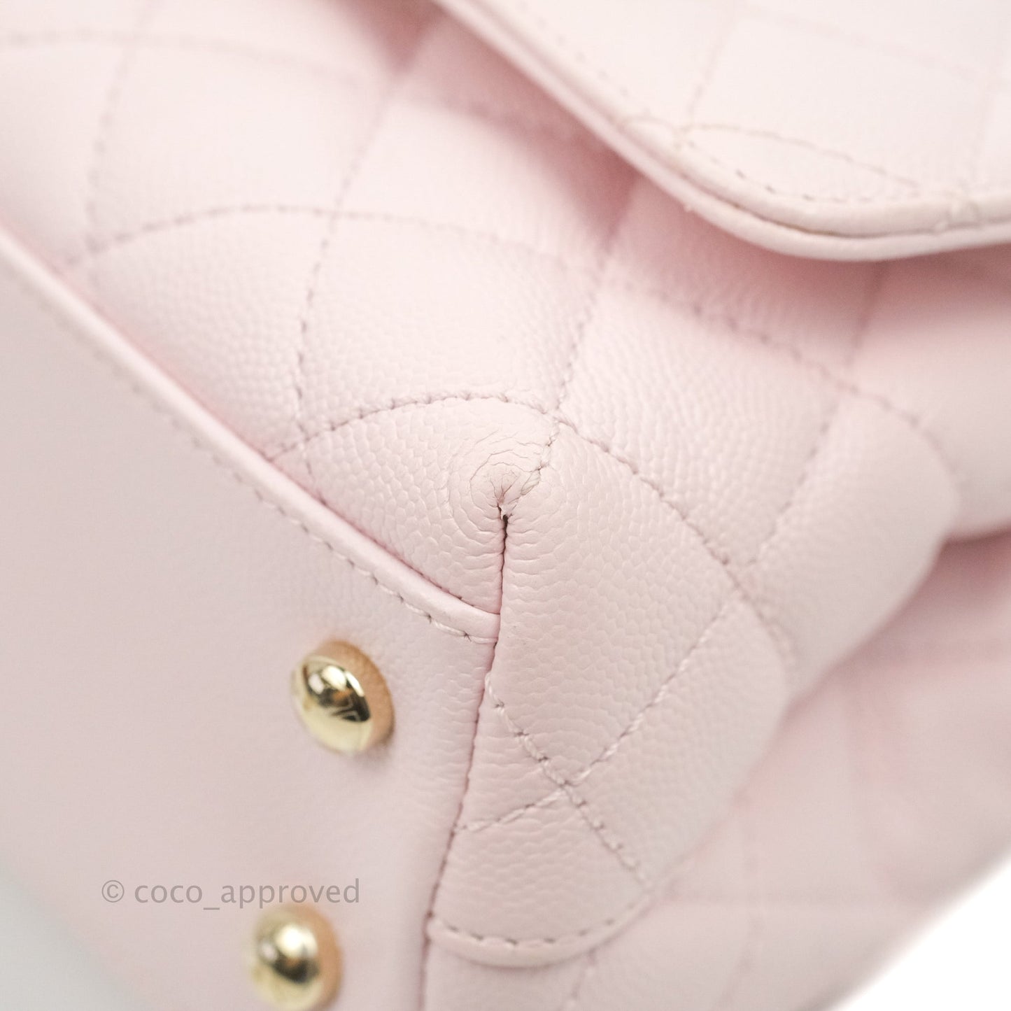 Chanel Mini Coco Handle Quilted Light Pink Caviar Gold Hardware