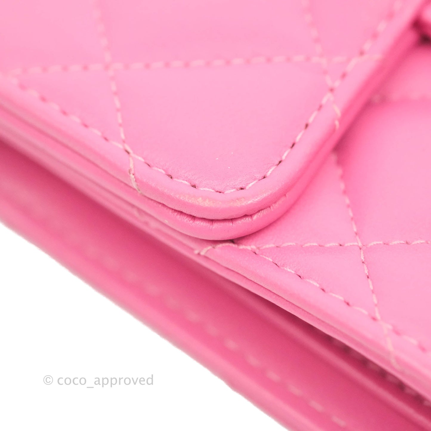 Chanel Classic Flap Wallet Pink Lambskin Silver Hardware