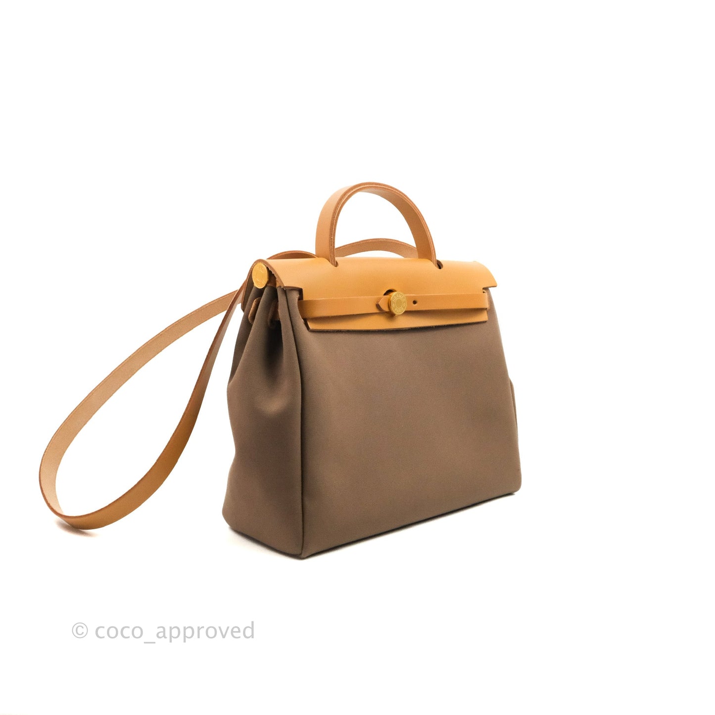 Hermès Herbag Retourne Zip 31 Etoupe-Dune/ Naturel Sable Canvas Gold Hardware