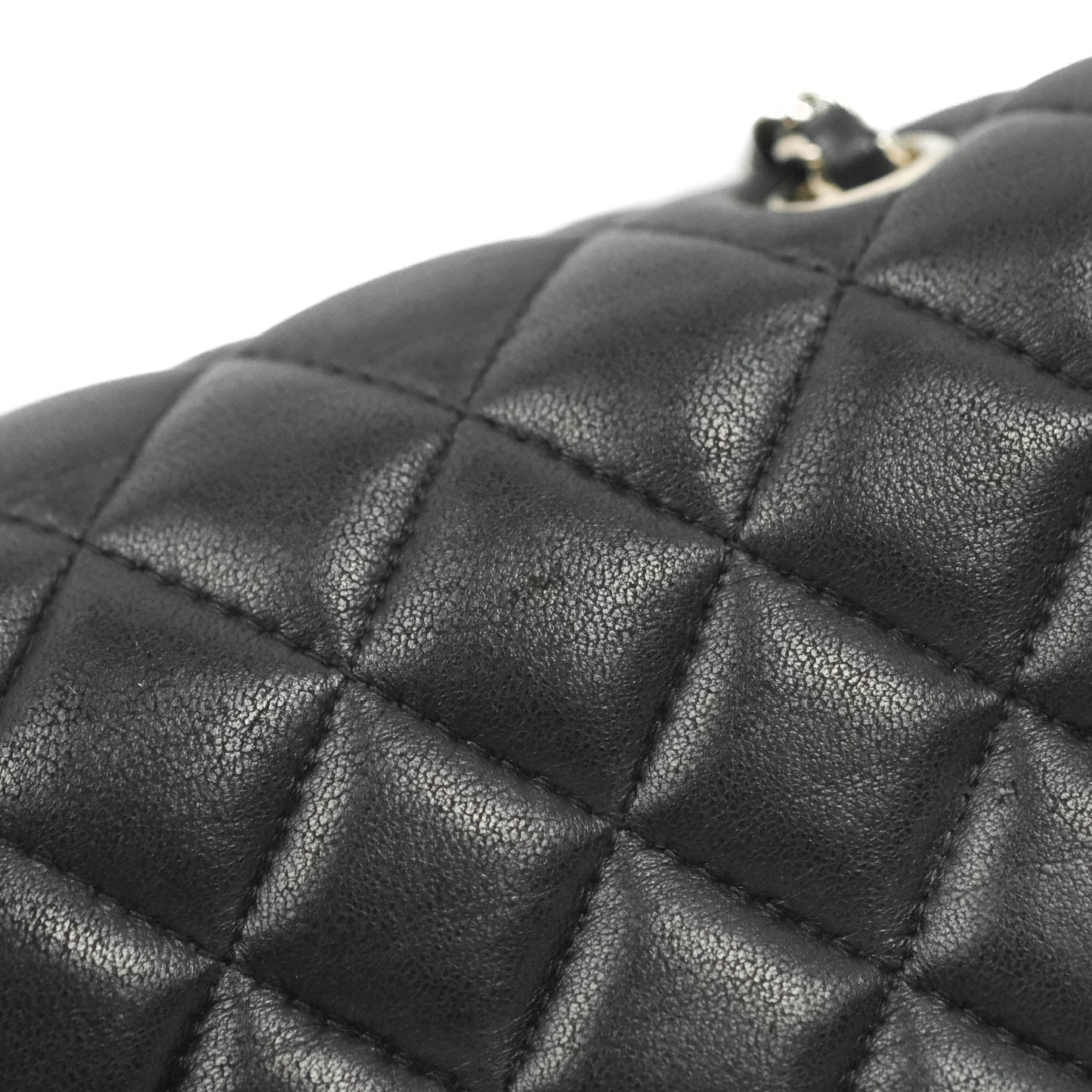 Chanel Quilted Extra Mini Rectangular Flap Black Lambskin Silver Hardware