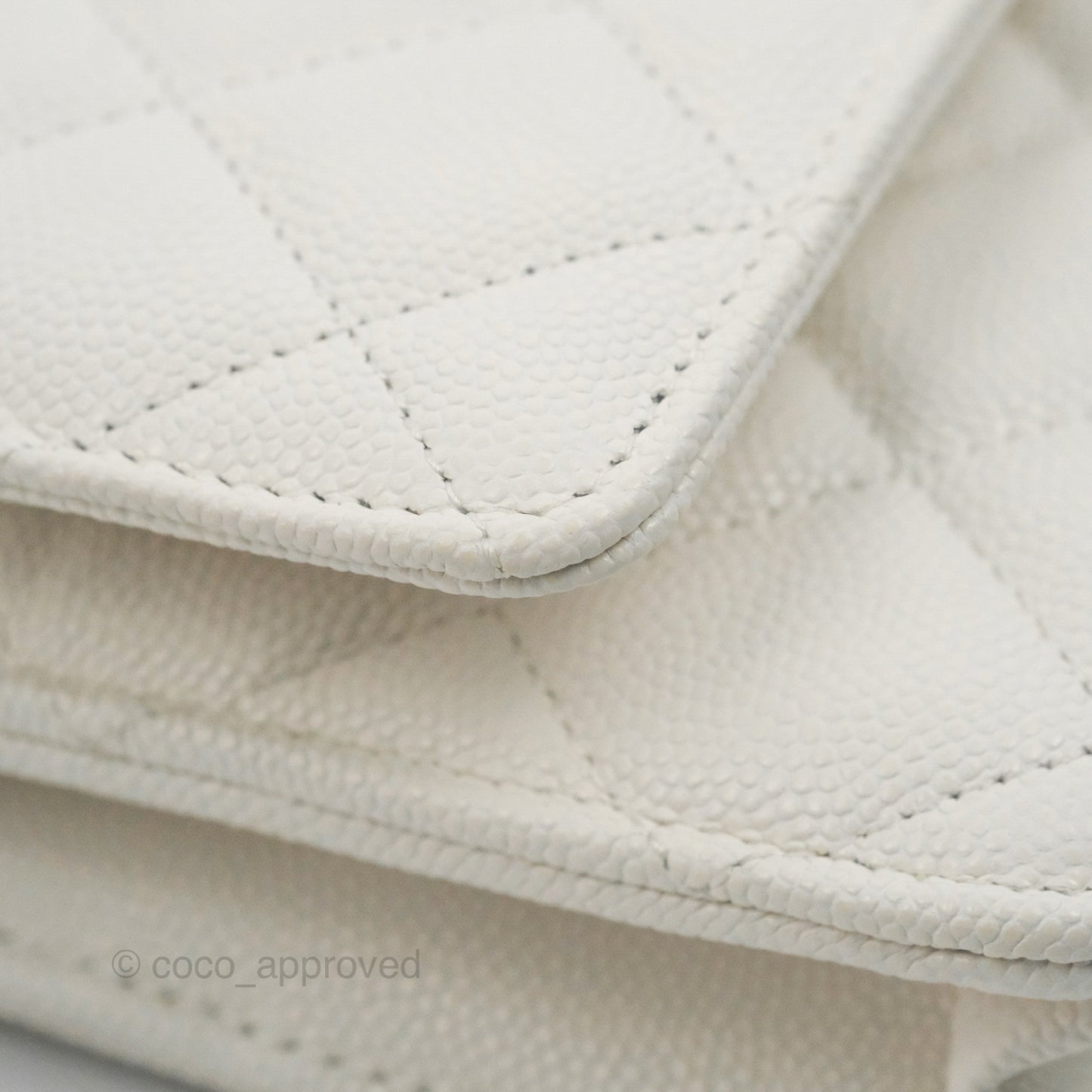 Chanel Quilted Classic Wallet on Chain WOC White Caviar Gold Hardware
