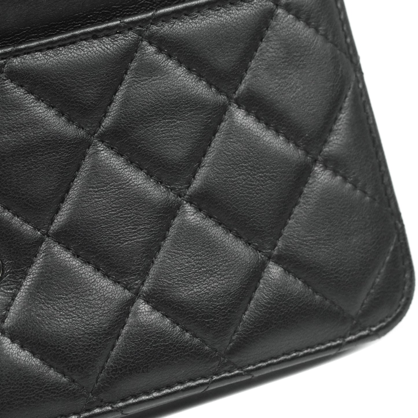 Chanel Classic Wallet On Chain Black Lambskin Silver Hardware