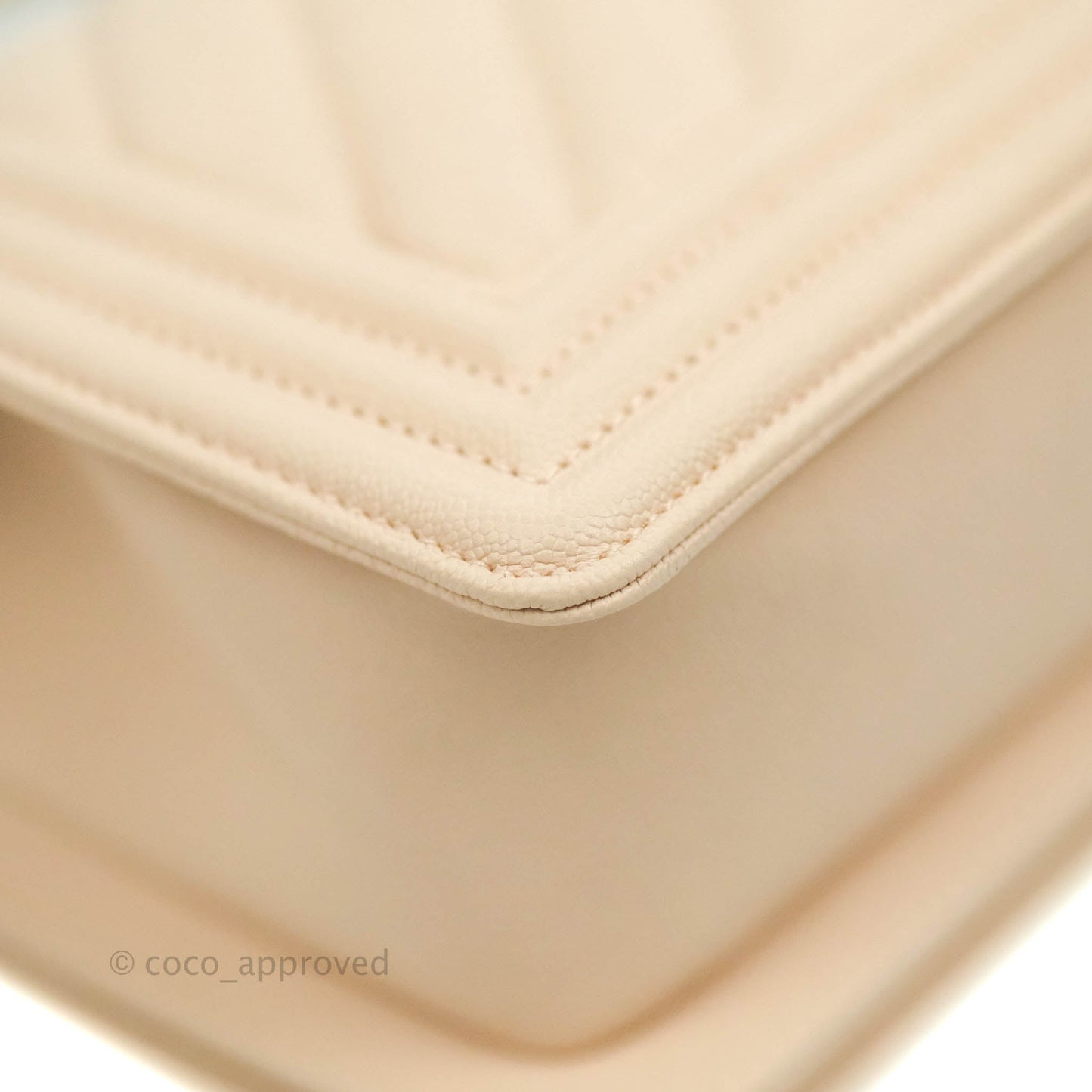 Chanel Small Boy Chevron Light Pink Caviar Gold Hardware