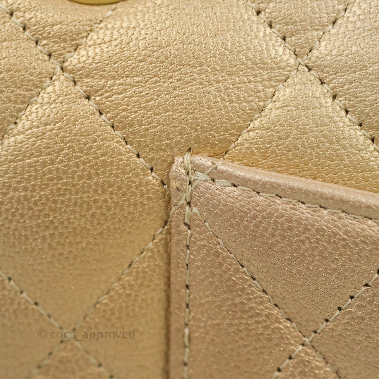 Chanel Classic Quilted M/L Medium Flap Ombre Metallic Goatskin Aged Gold Hardware