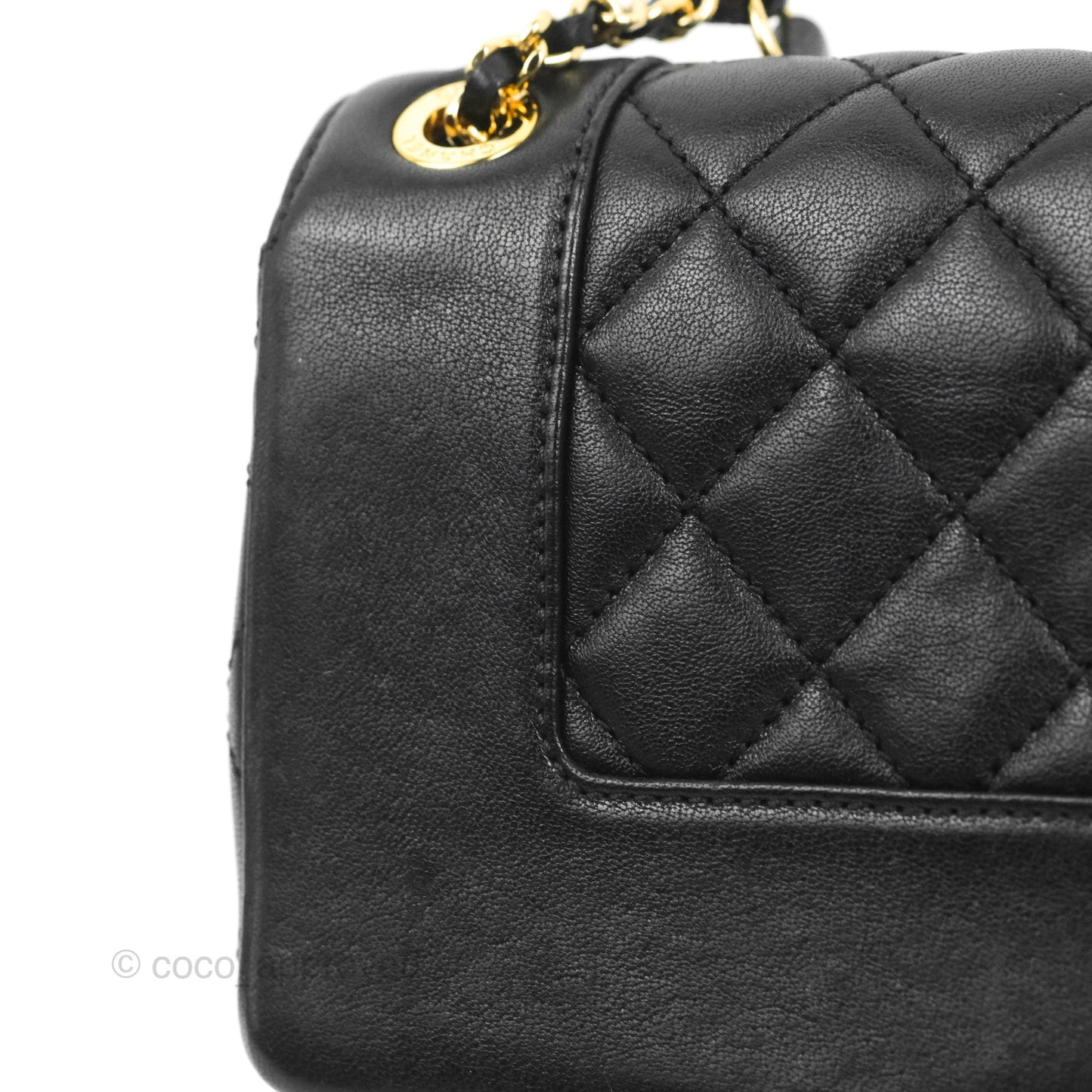 Chanel Small Vintage Mademoiselle Flap Black Sheepskin Gold Hardware