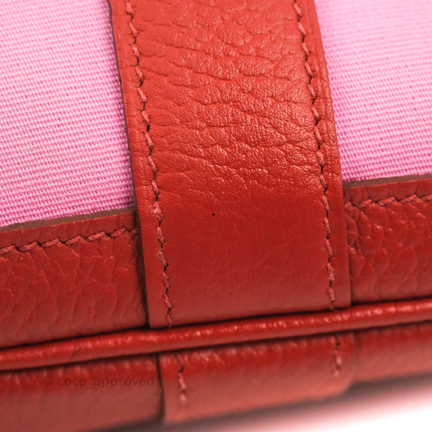 Hermès Garden Party 30 Pink / Red Duchesse Canvas