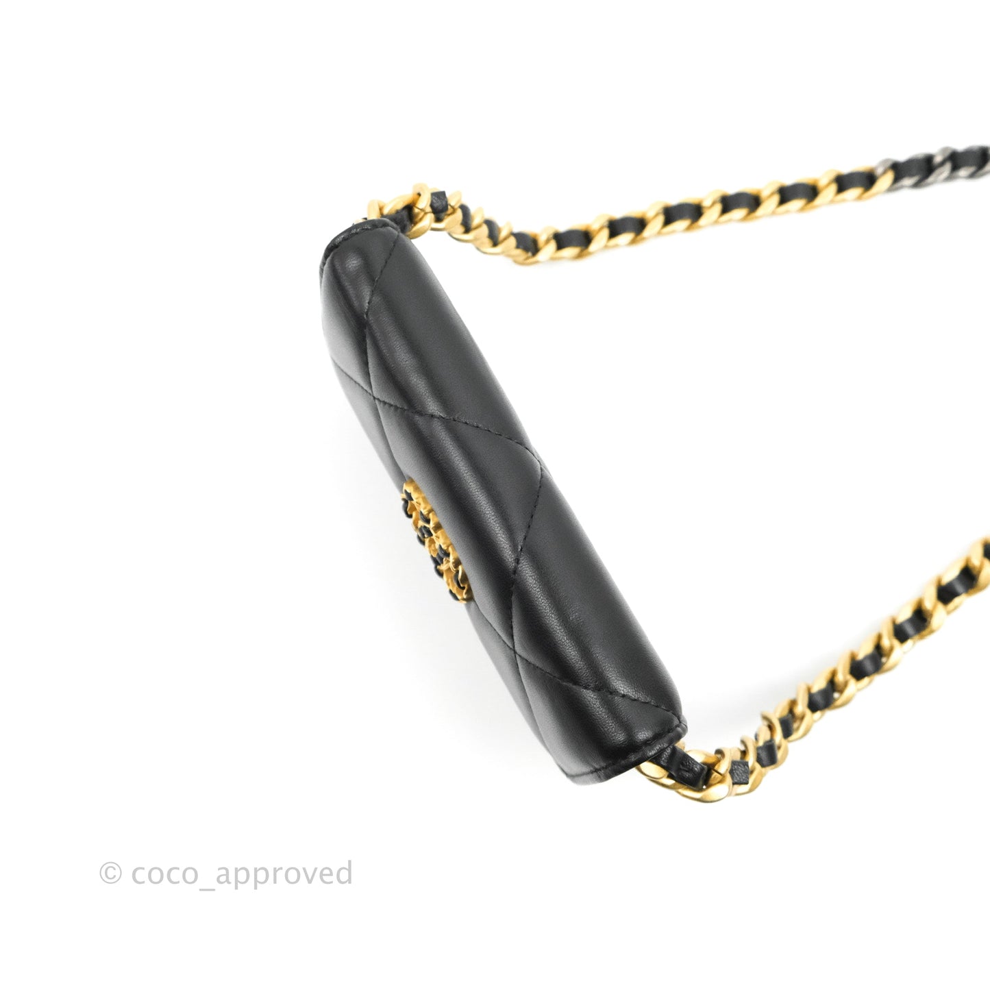 Chanel 19 Mini Clutch with Chain Black Lambskin Mixed Hardware
